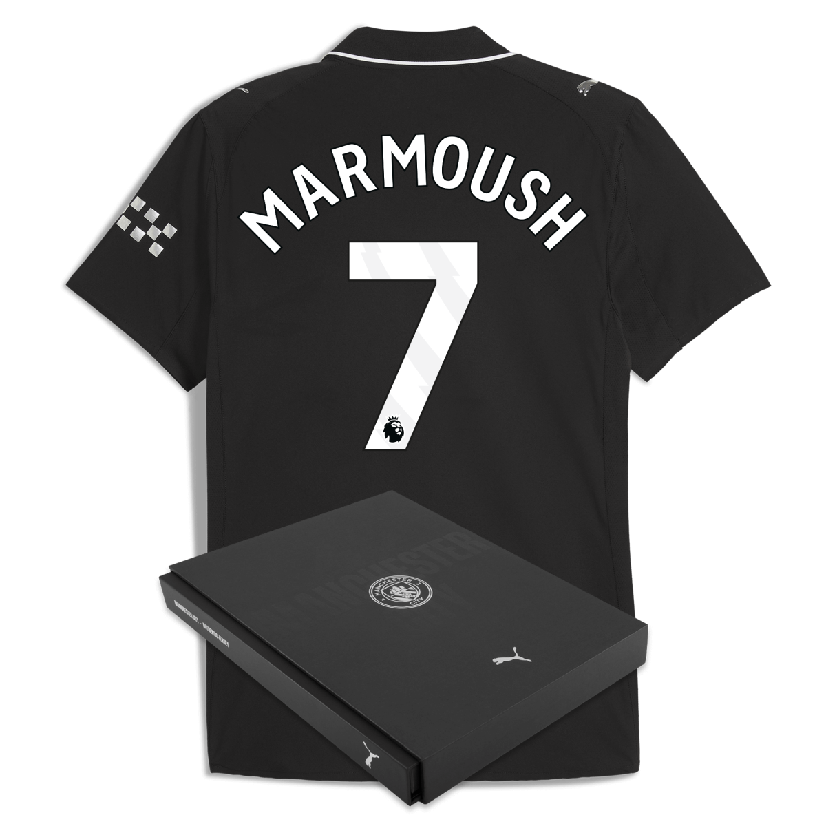 Manchester City manchester city away authentic jersey 202526 with marmoush 7 printing in gift box Collection - ManchesterCitystore.com