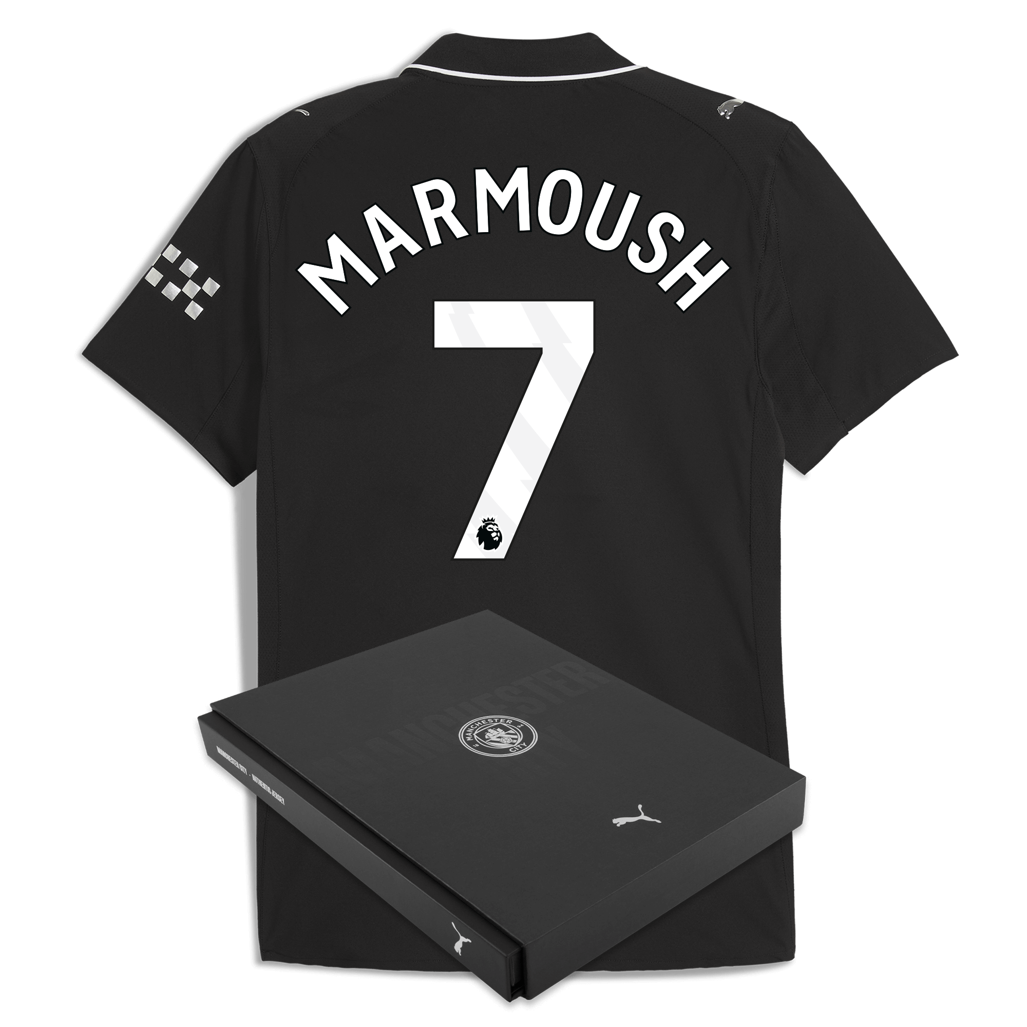 Manchester City manchester city away authentic jersey 202526 with marmoush 7 printing in gift box Collection - ManchesterCitystore.com