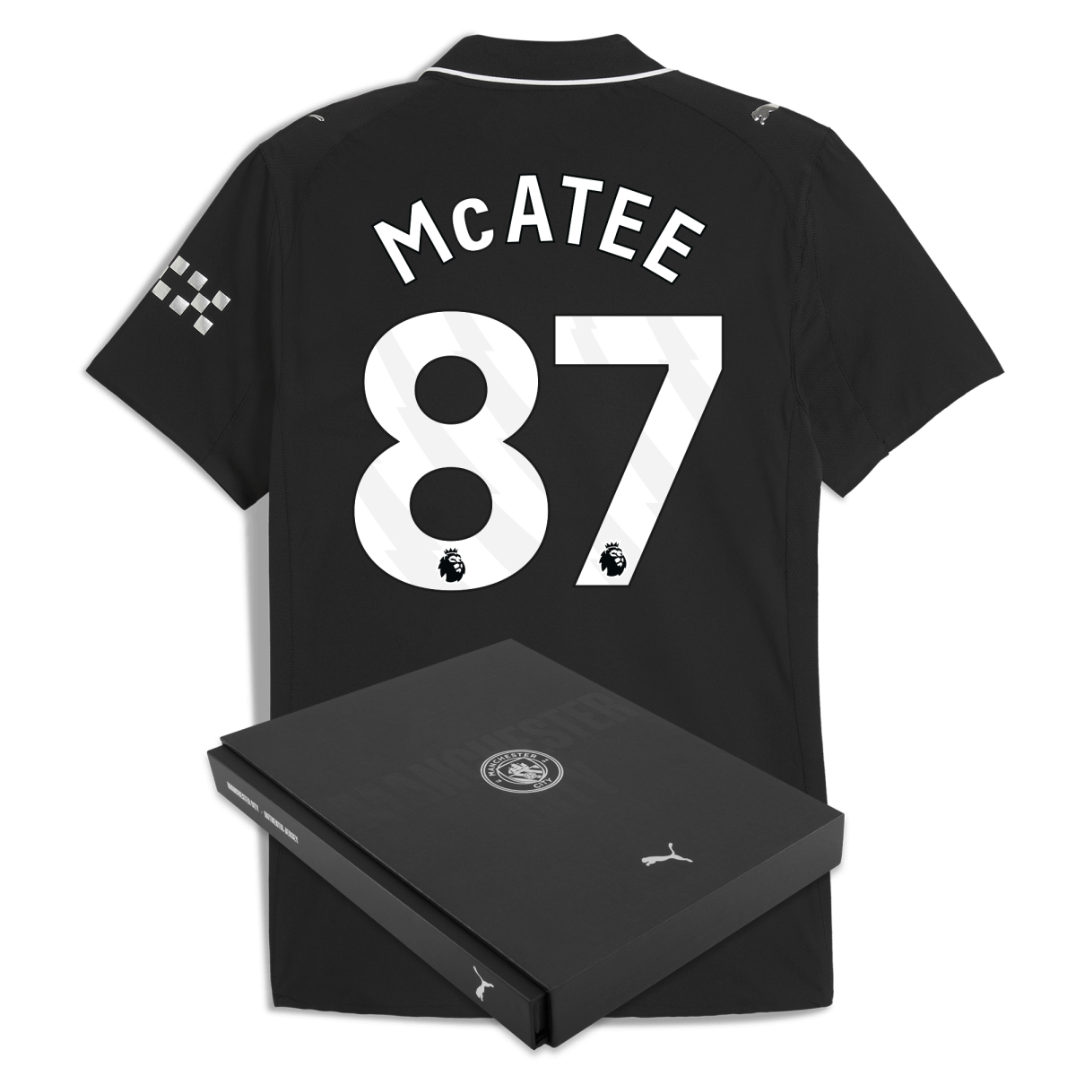 Manchester City manchester city away authentic jersey 202526 with mcatee 87 printing in gift box Collection - ManchesterCitystore.com