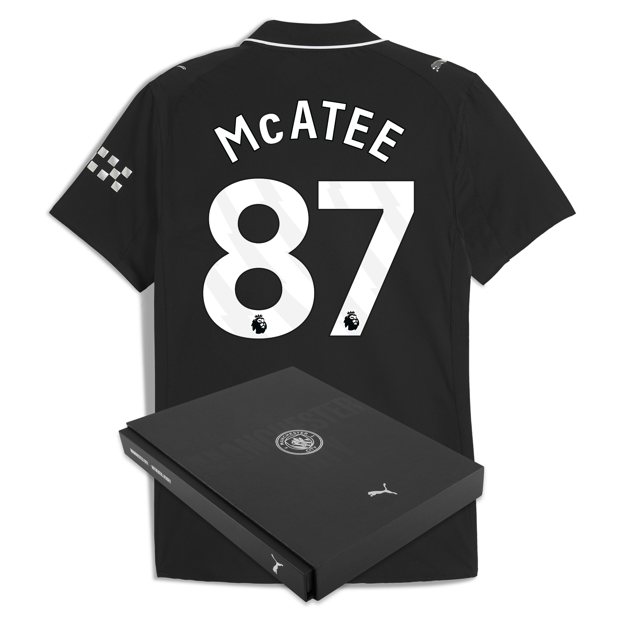 Manchester City manchester city away authentic jersey 202526 with mcatee 87 printing in gift box Collection - ManchesterCitystore.com