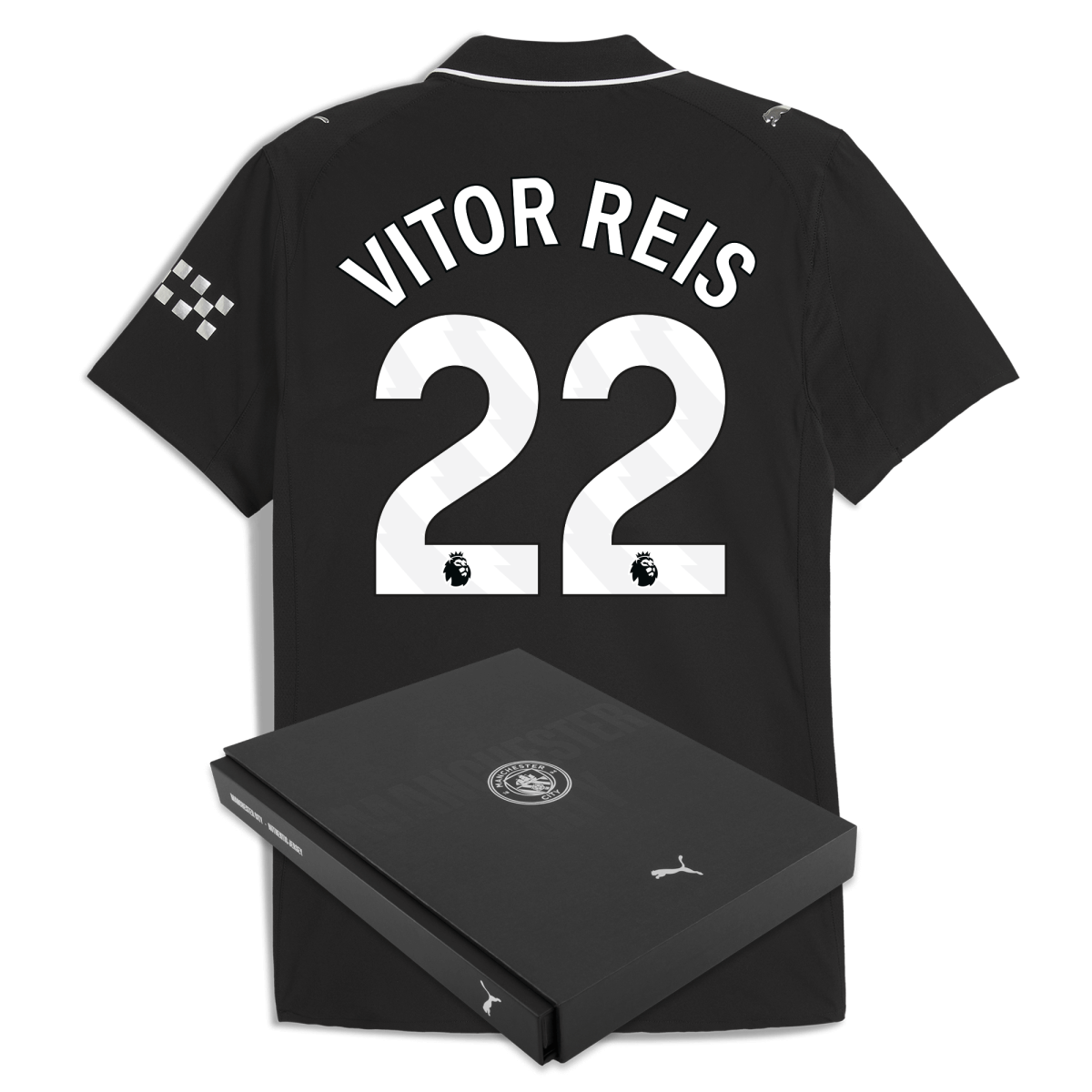 Manchester City manchester city away authentic jersey 202526 with vitor reis 22 printing in gift box Collection - ManchesterCitystore.com