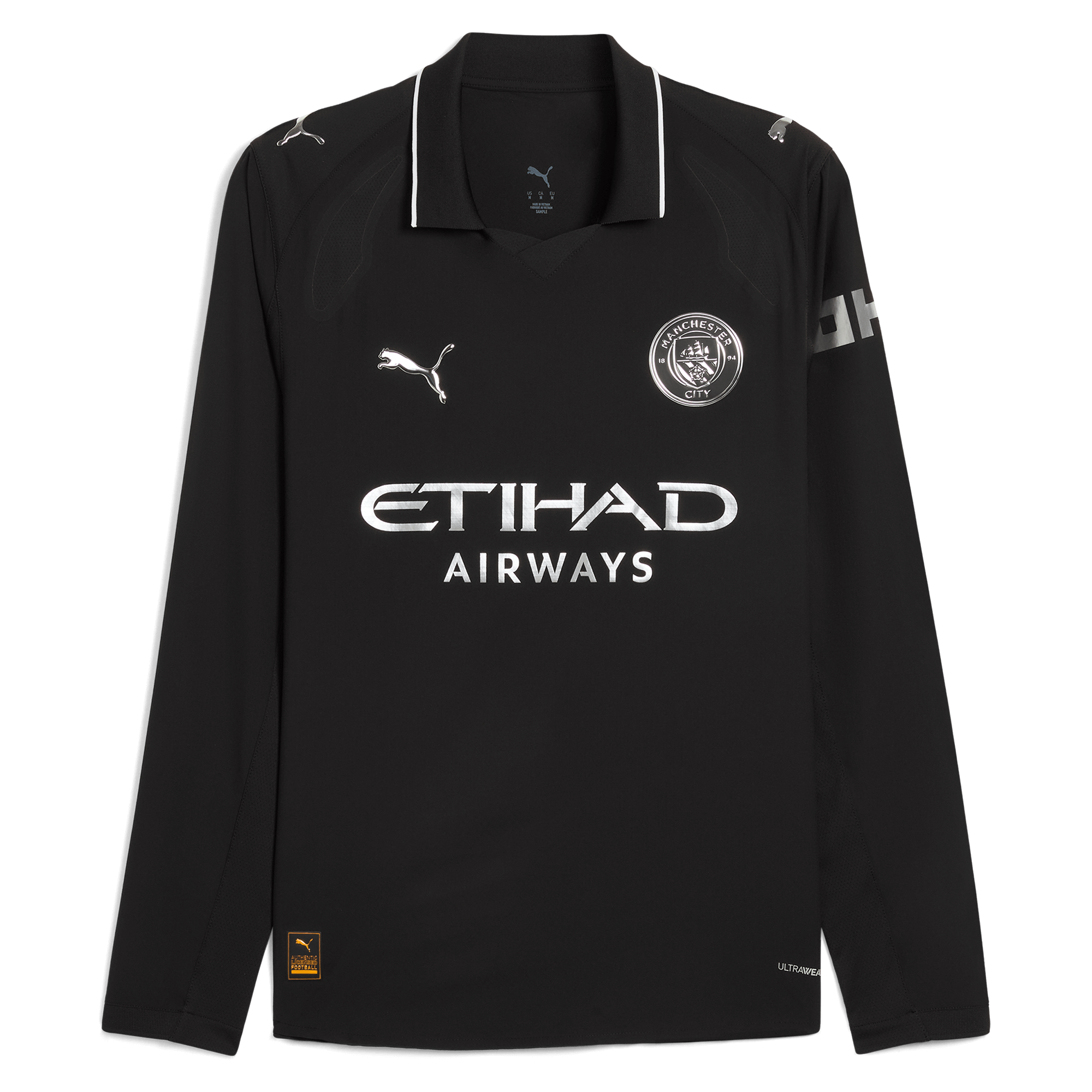 Manchester City manchester city away authentic jersey black 202526 long sleeve with custom printing Collection - ManchesterCitystore.com