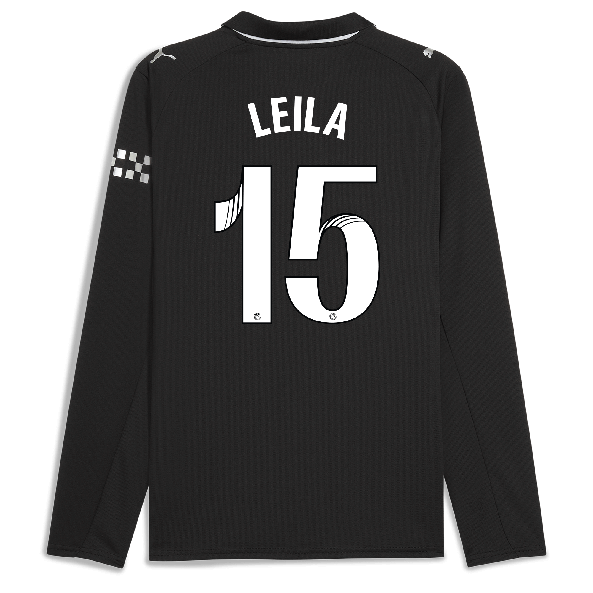 Manchester City manchester city away jersey 202526 long sleeve with leila 15 printing Collection - ManchesterCitystore.com