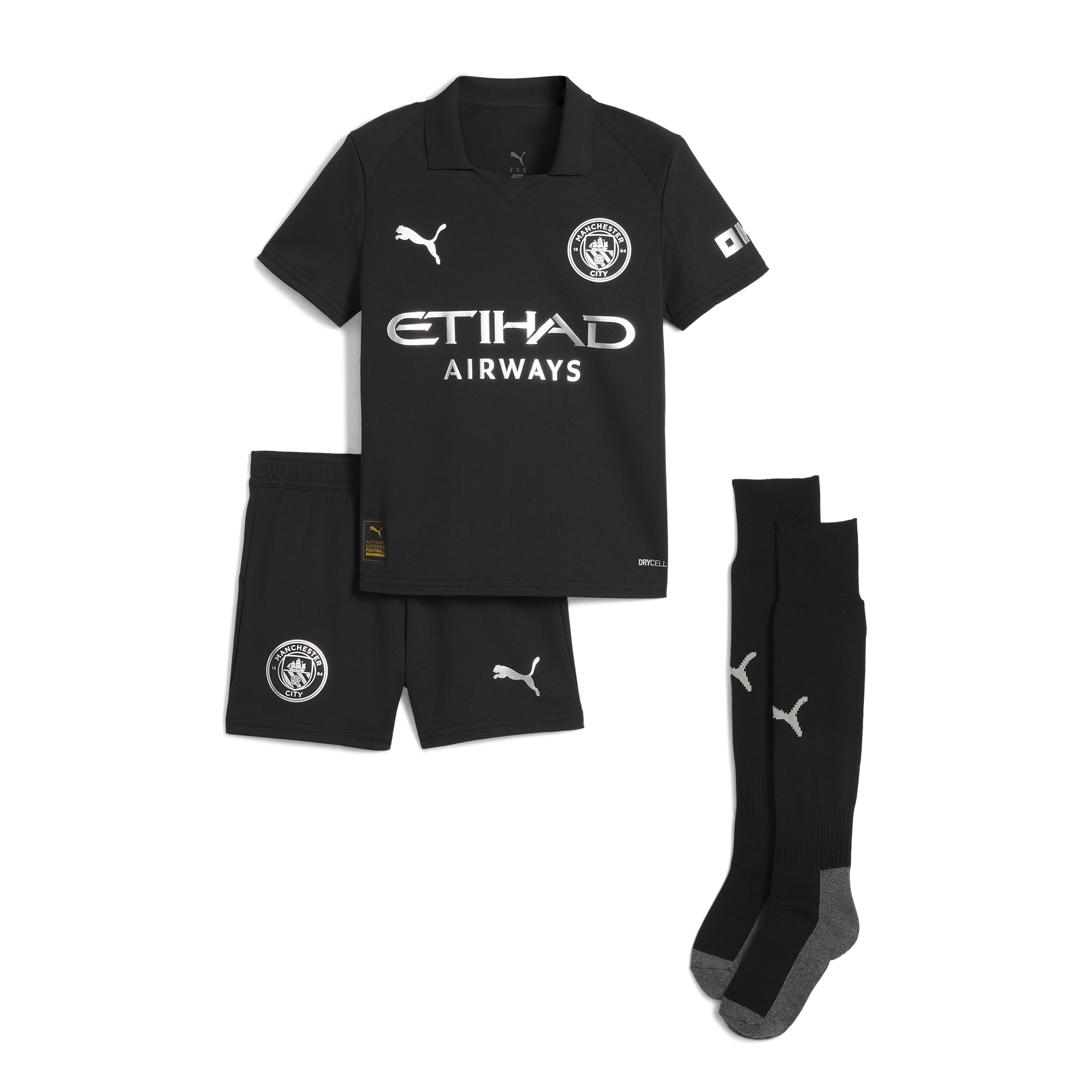 Manchester City manchester city away mini kit black 202526 with custom printing Collection - ManchesterCitystore.com