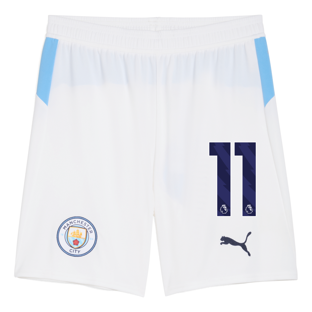 Manchester City manchester city football shorts white 202526 with 11 Collection - ManchesterCitystore.com