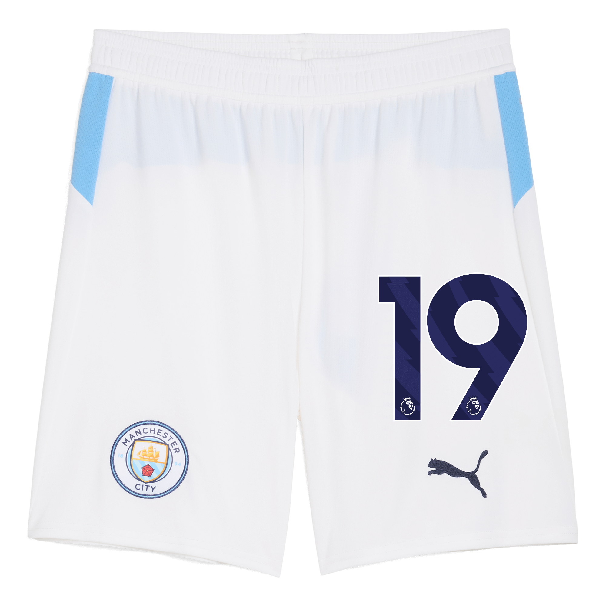 Manchester City manchester city football shorts white 202526 with 19 Collection - ManchesterCitystore.com