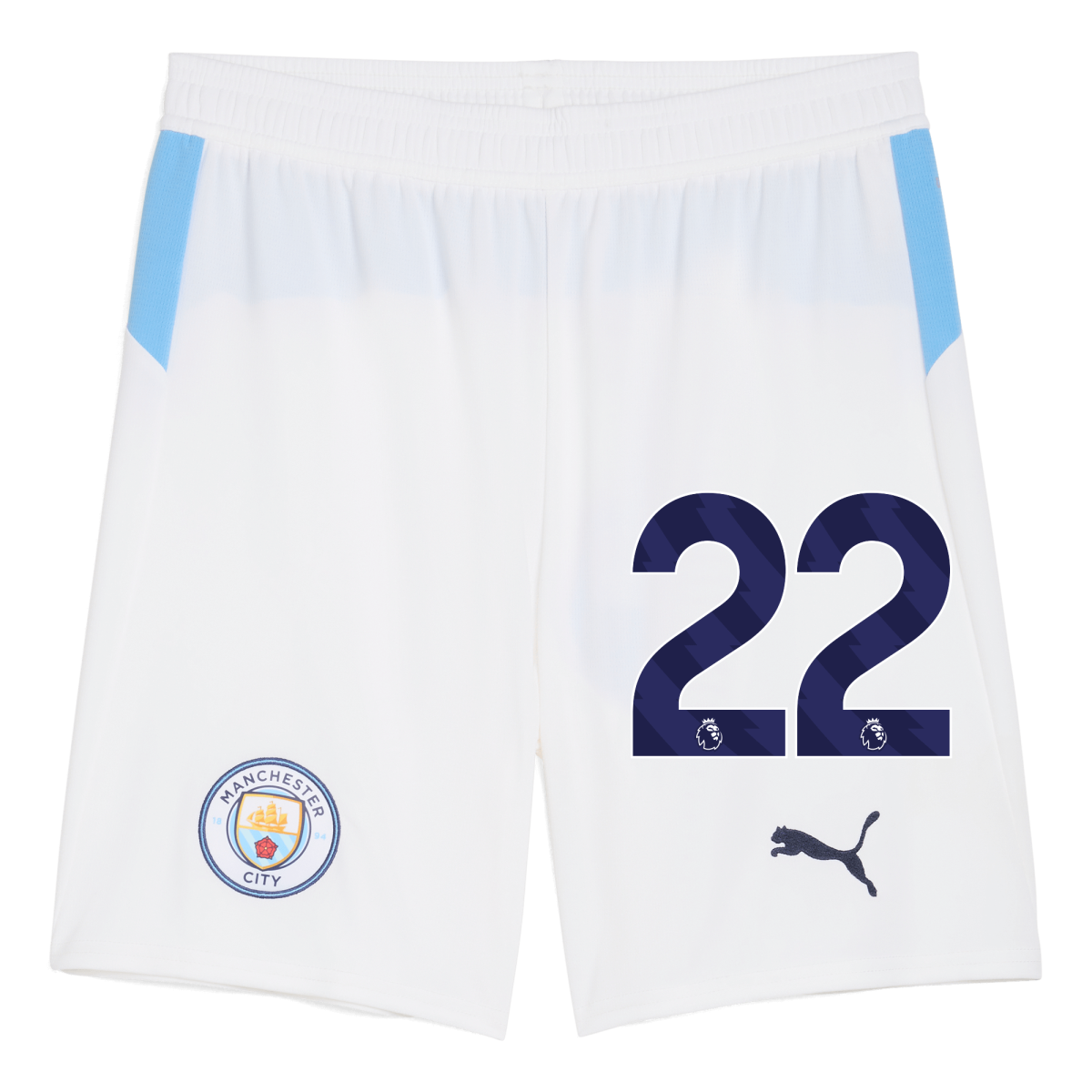 Manchester City manchester city football shorts white 202526 with 22 Collection - ManchesterCitystore.com