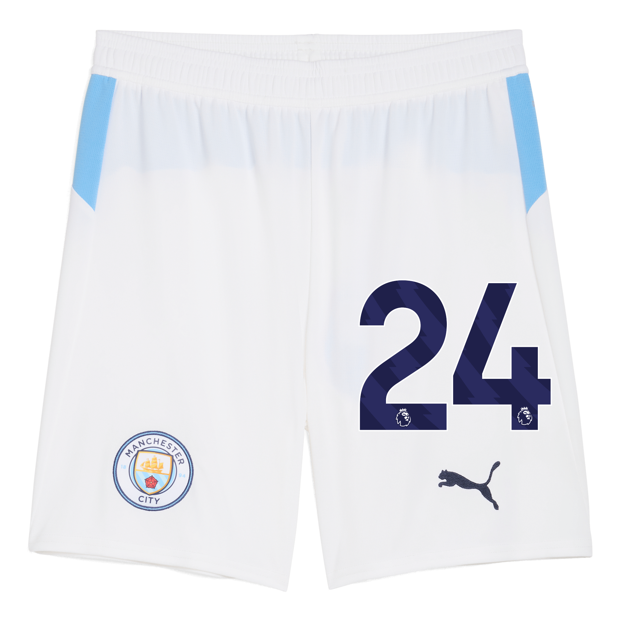 Manchester City manchester city football shorts white 202526 with 24 Collection - ManchesterCitystore.com
