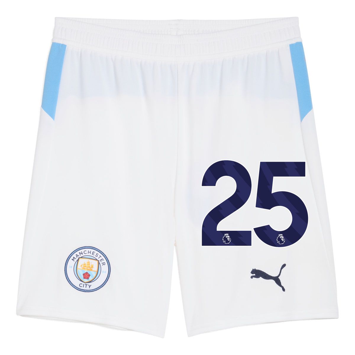 Manchester City manchester city football shorts white 202526 with 25 Collection - ManchesterCitystore.com