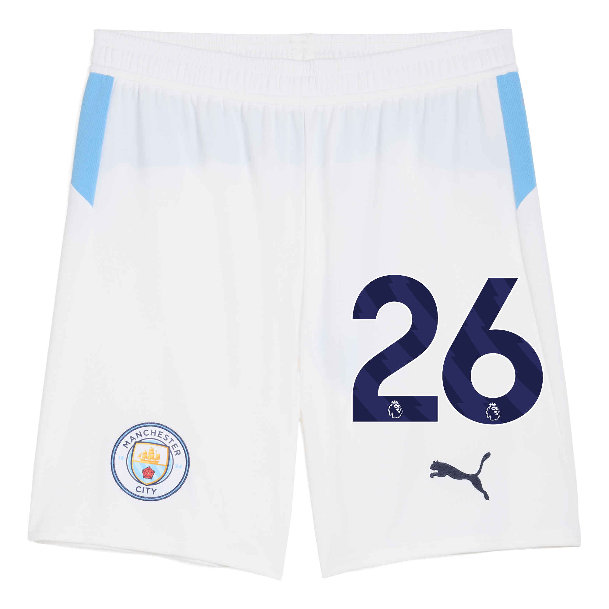 Manchester City manchester city football shorts white 202526 with 26 Collection - ManchesterCitystore.com