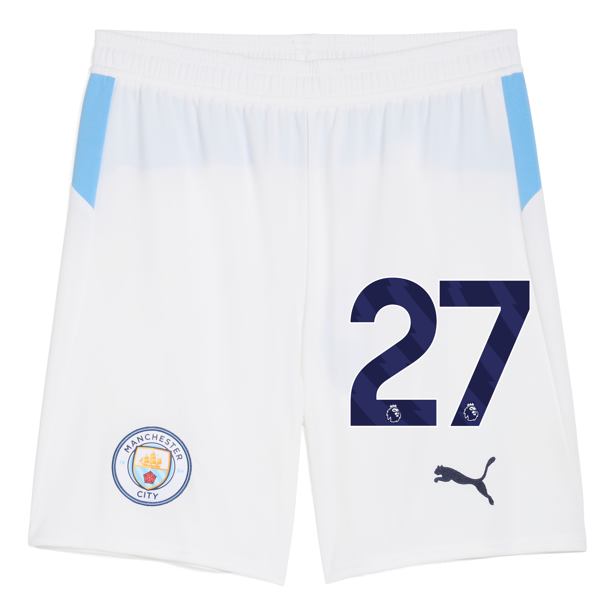 Manchester City manchester city football shorts white 202526 with 27 Collection - ManchesterCitystore.com