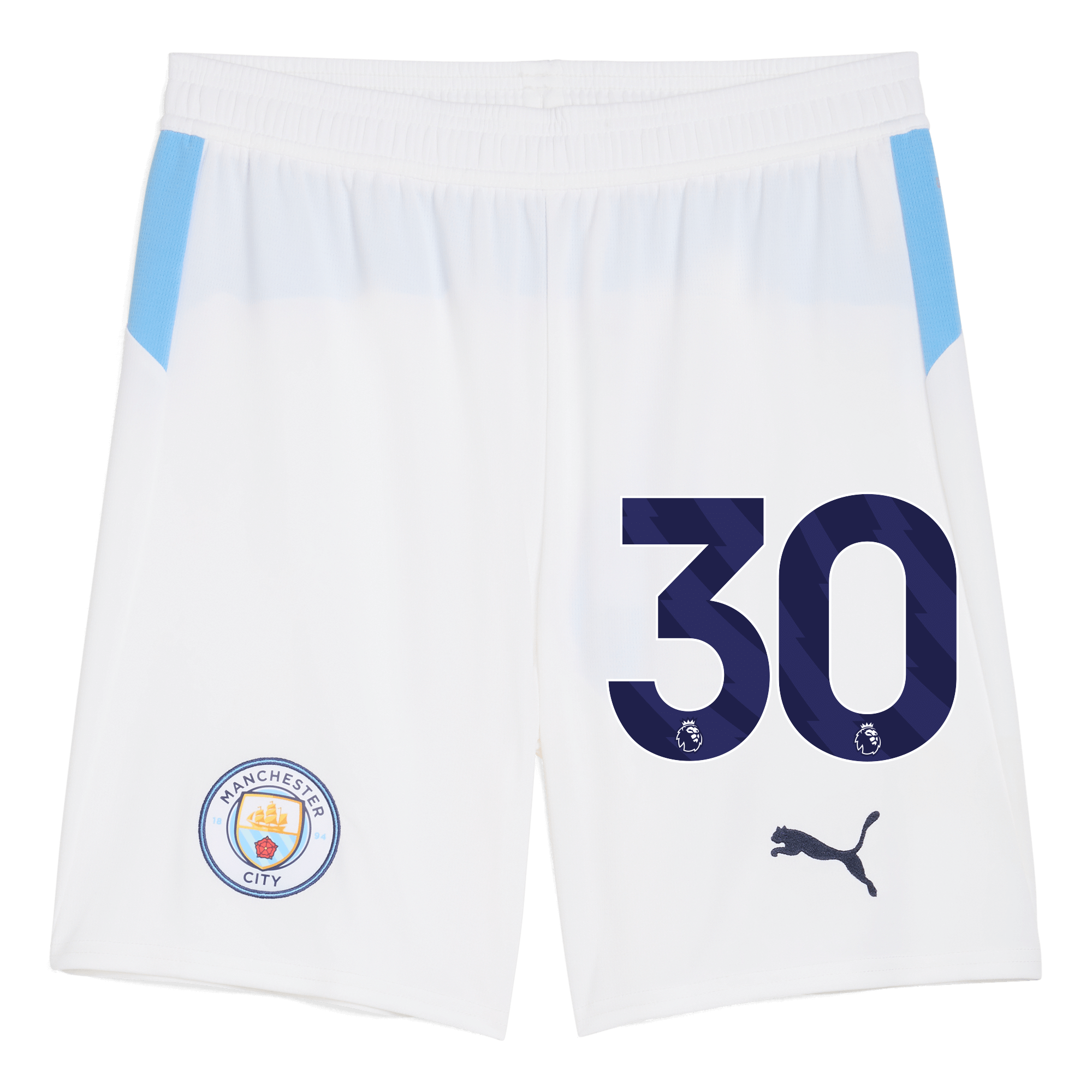 Manchester City manchester city football shorts white 202526 with 30 Collection - ManchesterCitystore.com