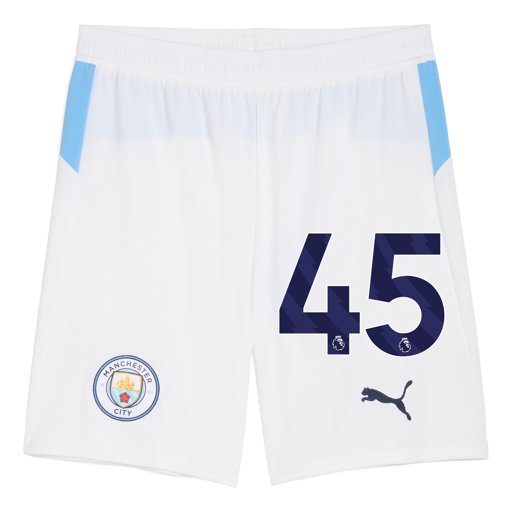 Manchester City manchester city football shorts white 202526 with 45 Collection - ManchesterCitystore.com