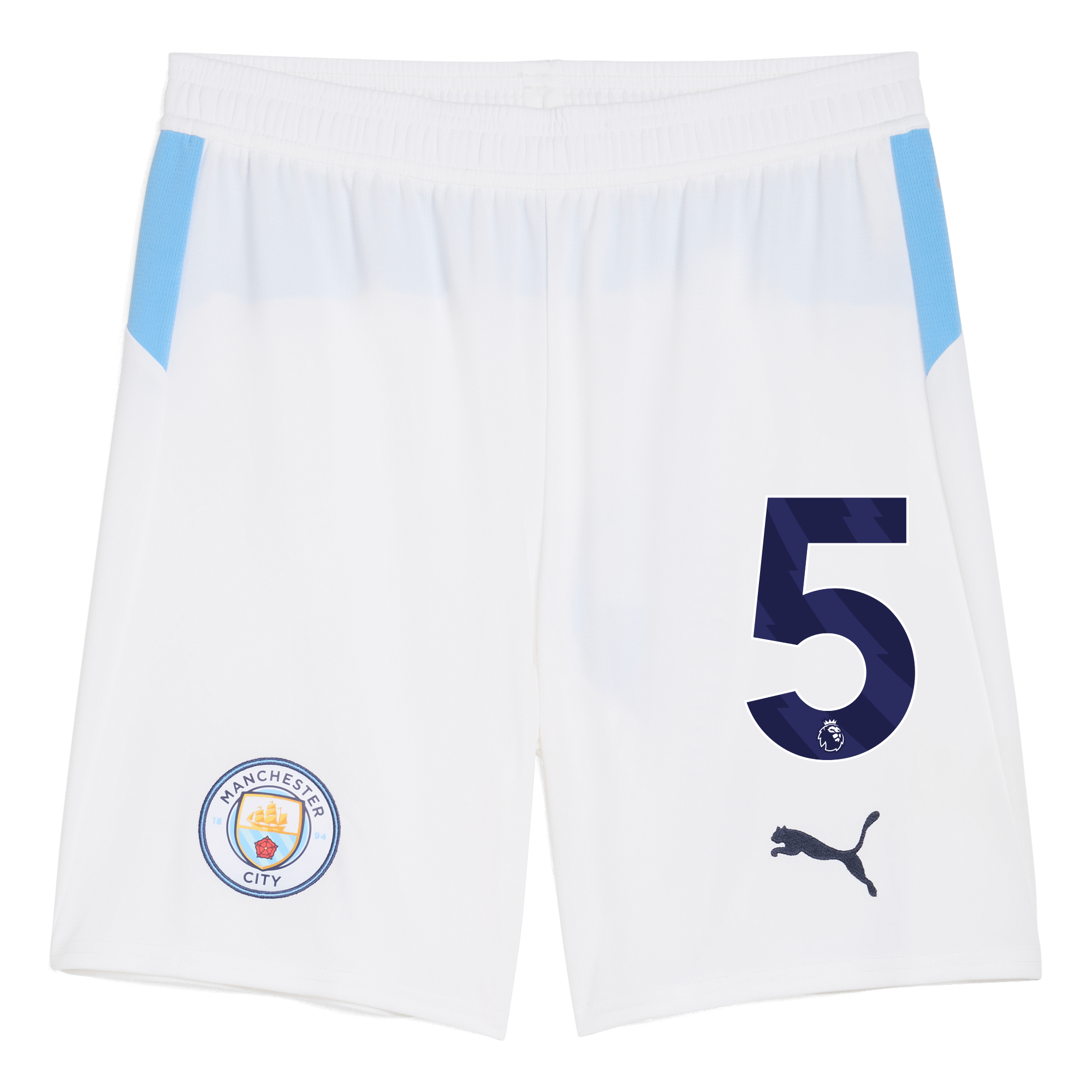 Manchester City manchester city football shorts white 202526 with 5 Collection - ManchesterCitystore.com