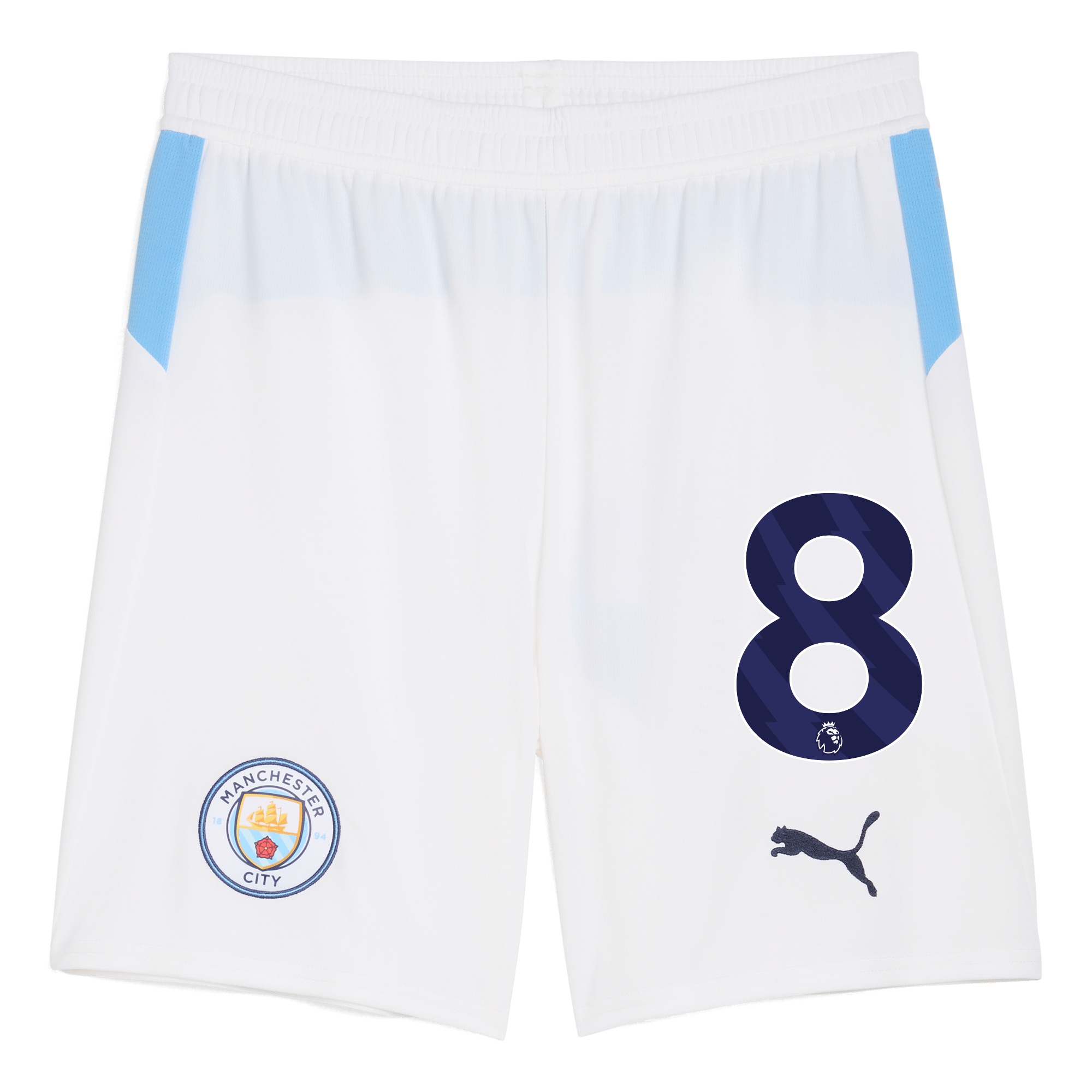 Manchester City manchester city football shorts white 202526 with 8 Collection - ManchesterCitystore.com