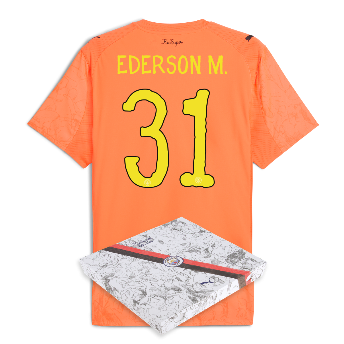Manchester City manchester city gk kidsuper authentic jersey orange 202526 with ederson m. 31 printing in gift box Collection - ManchesterCitystore.com