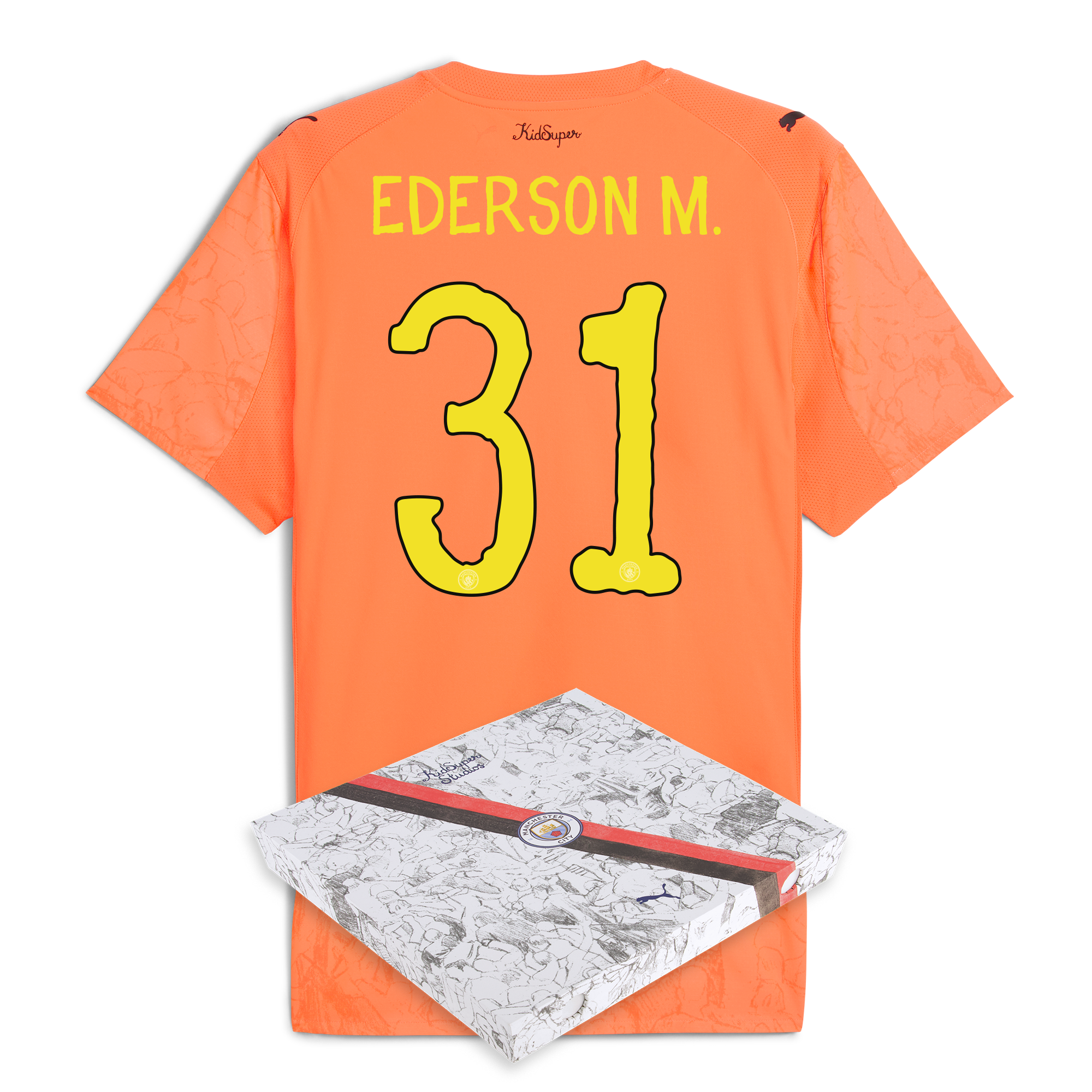 Manchester City manchester city gk kidsuper authentic jersey orange 202526 with ederson m. 31 printing in gift box Collection - ManchesterCitystore.com