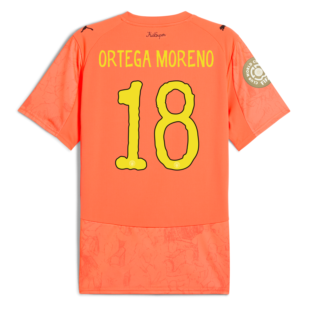 Manchester City manchester city gk kidsuper club world cup jersey orange 202526 with ortega moreno 18 printing Collection - ManchesterCitystore.com