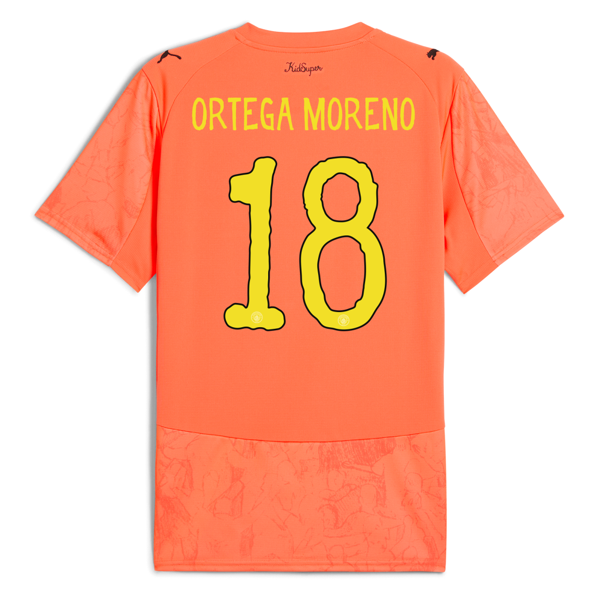 Manchester City manchester city gk kidsuper jersey orange 202526 with ortega moreno 18 printing Collection - ManchesterCitystore.com