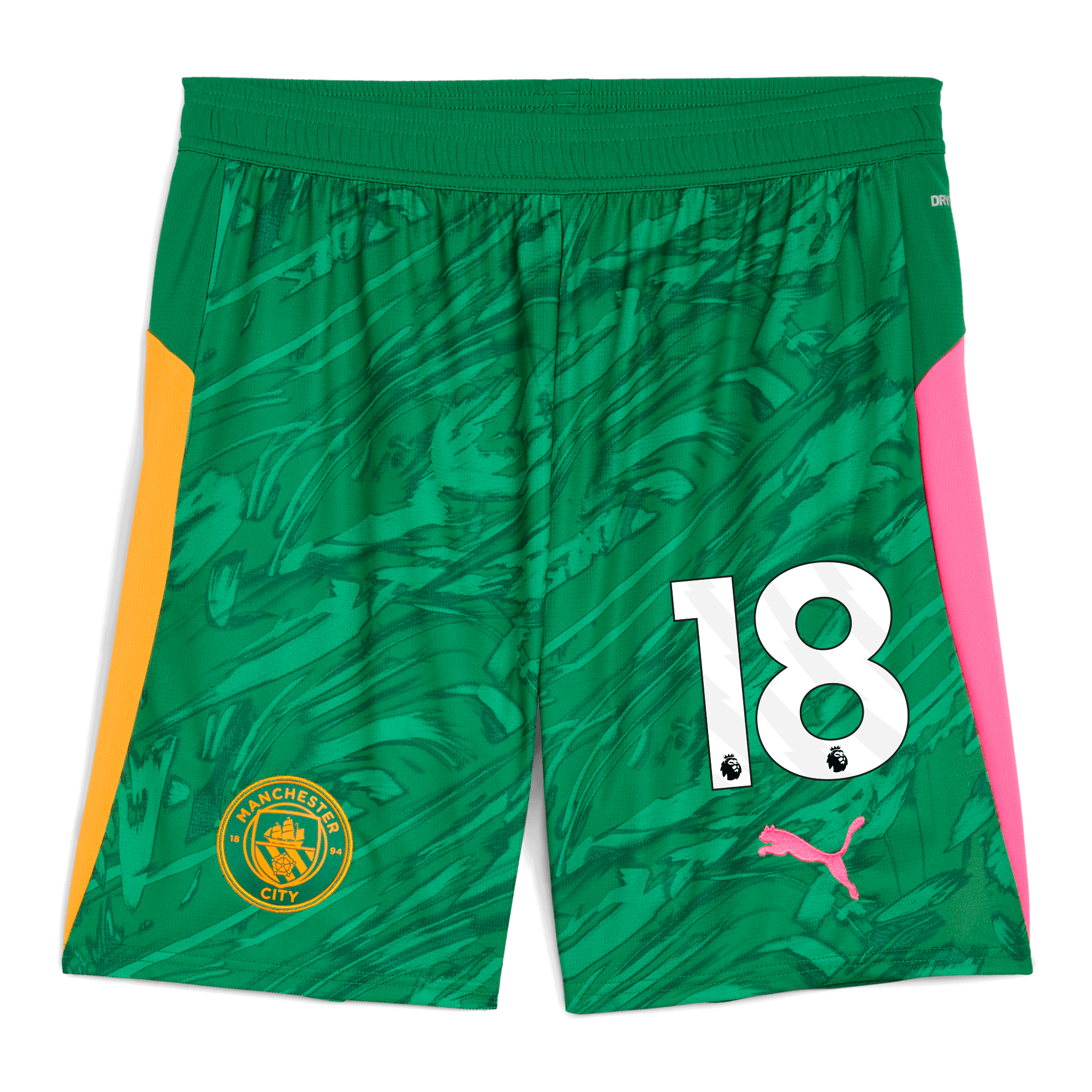 Manchester City manchester city goalkeeper shorts green 202526 with 18 Collection - ManchesterCitystore.com