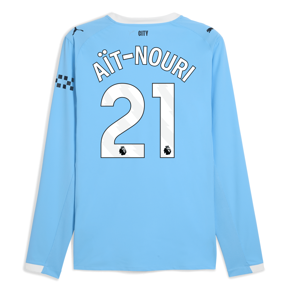 Manchester City manchester city home authentic jersey 202526 long sleeve with ait-nouri 21 printing Collection - ManchesterCitystore.com