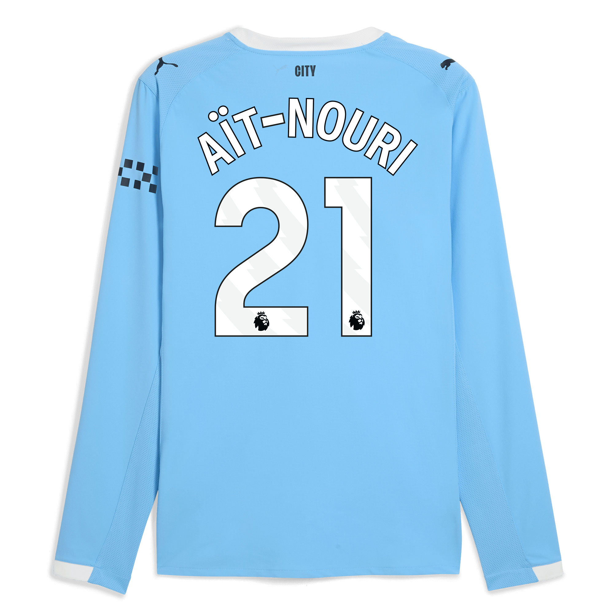 Manchester City manchester city home authentic jersey 202526 long sleeve with ait-nouri 21 printing Collection - ManchesterCitystore.com