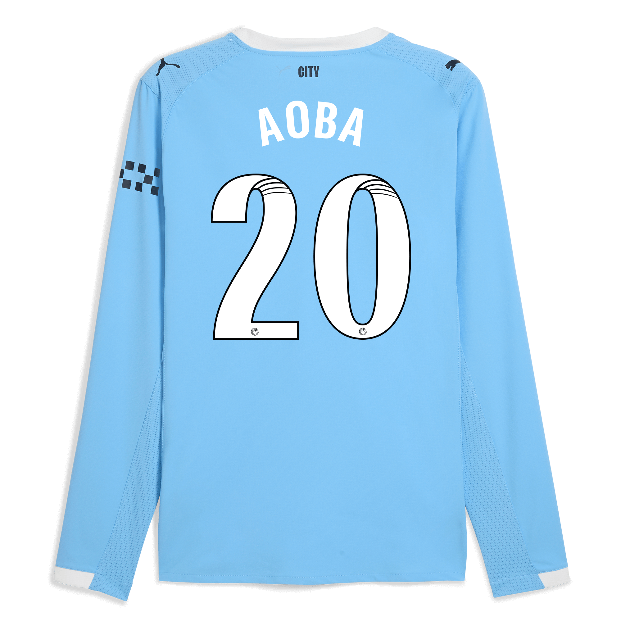 Manchester City manchester city home authentic jersey 202526 long sleeve with aoba 20 printing Collection - ManchesterCitystore.com