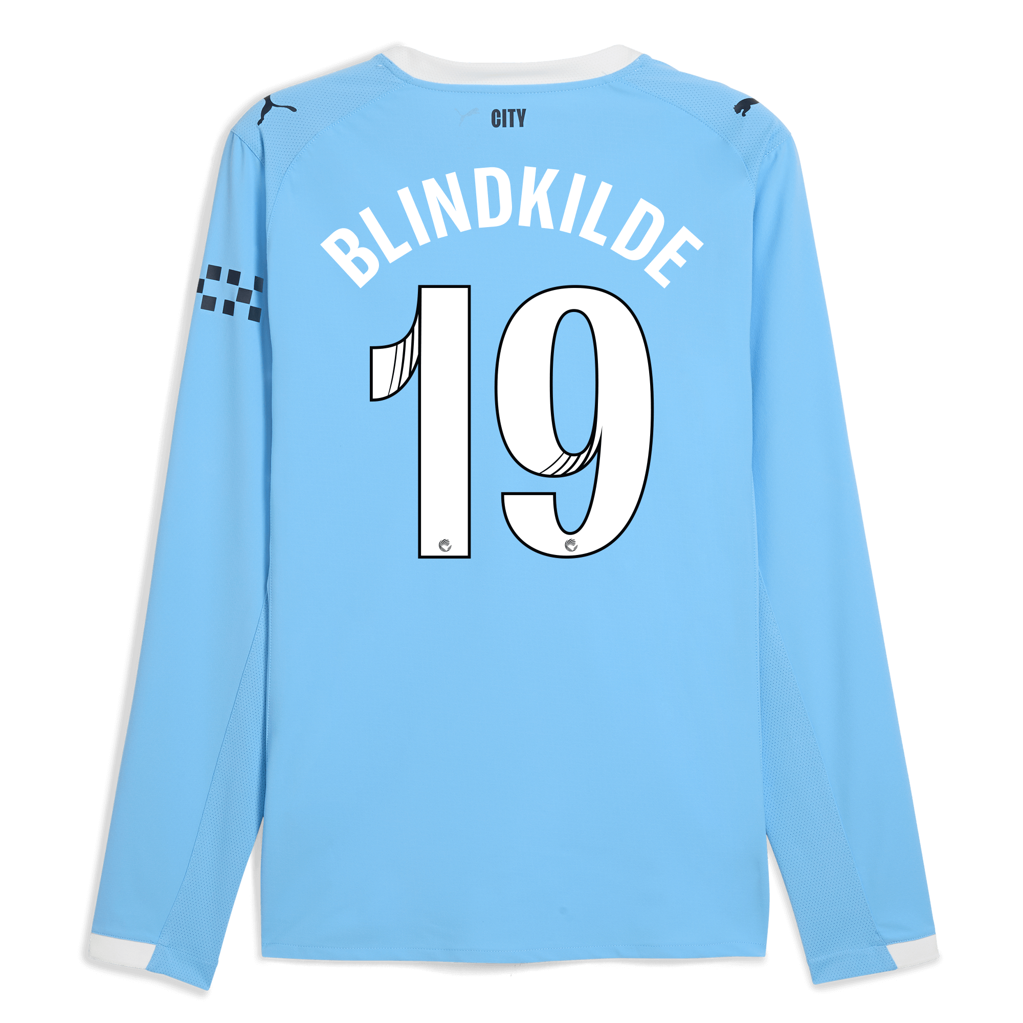 Manchester City manchester city home authentic jersey 202526 long sleeve with blindkilde 19 printing Collection - ManchesterCitystore.com