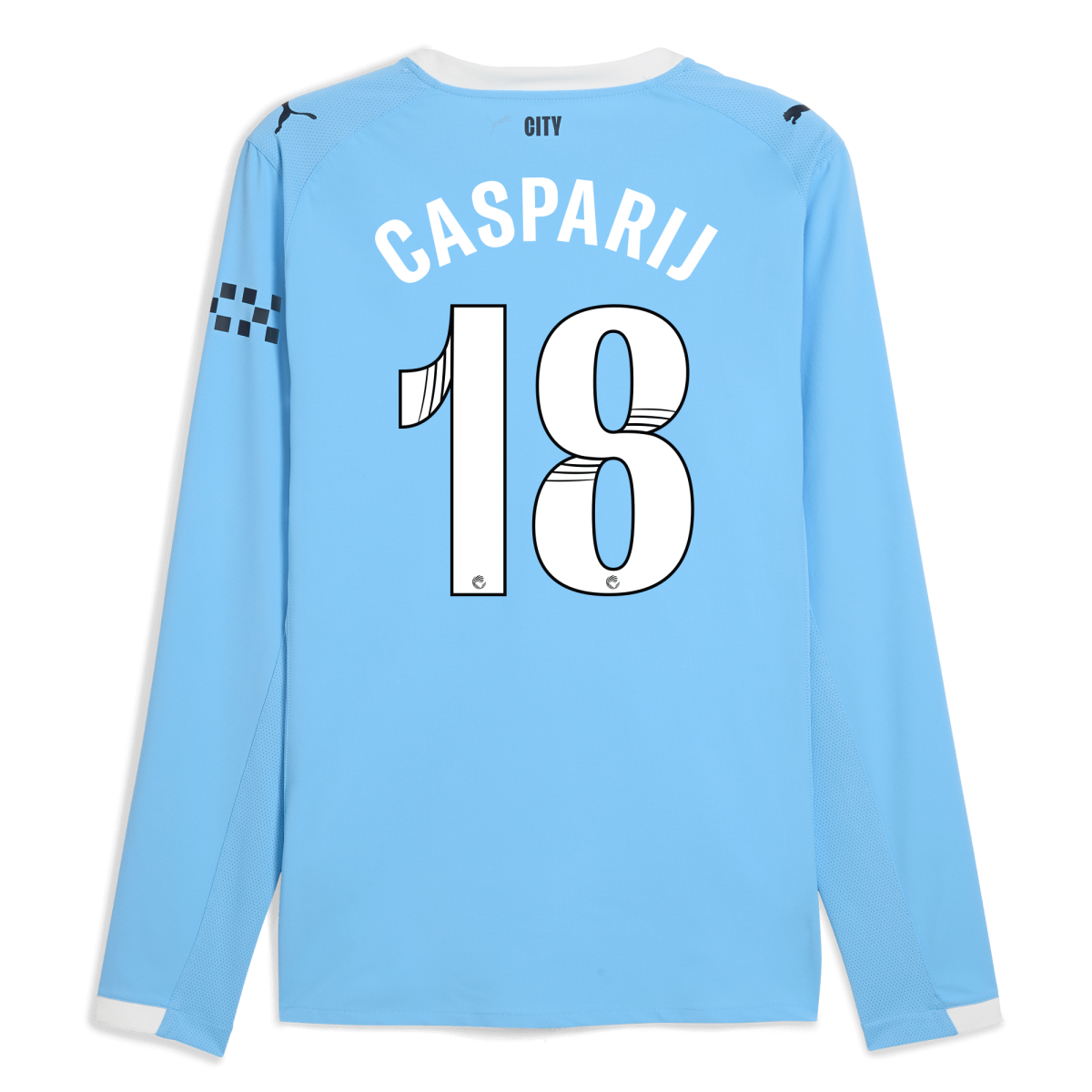 Manchester City manchester city home authentic jersey 202526 long sleeve with casparij 18 printing Collection - ManchesterCitystore.com
