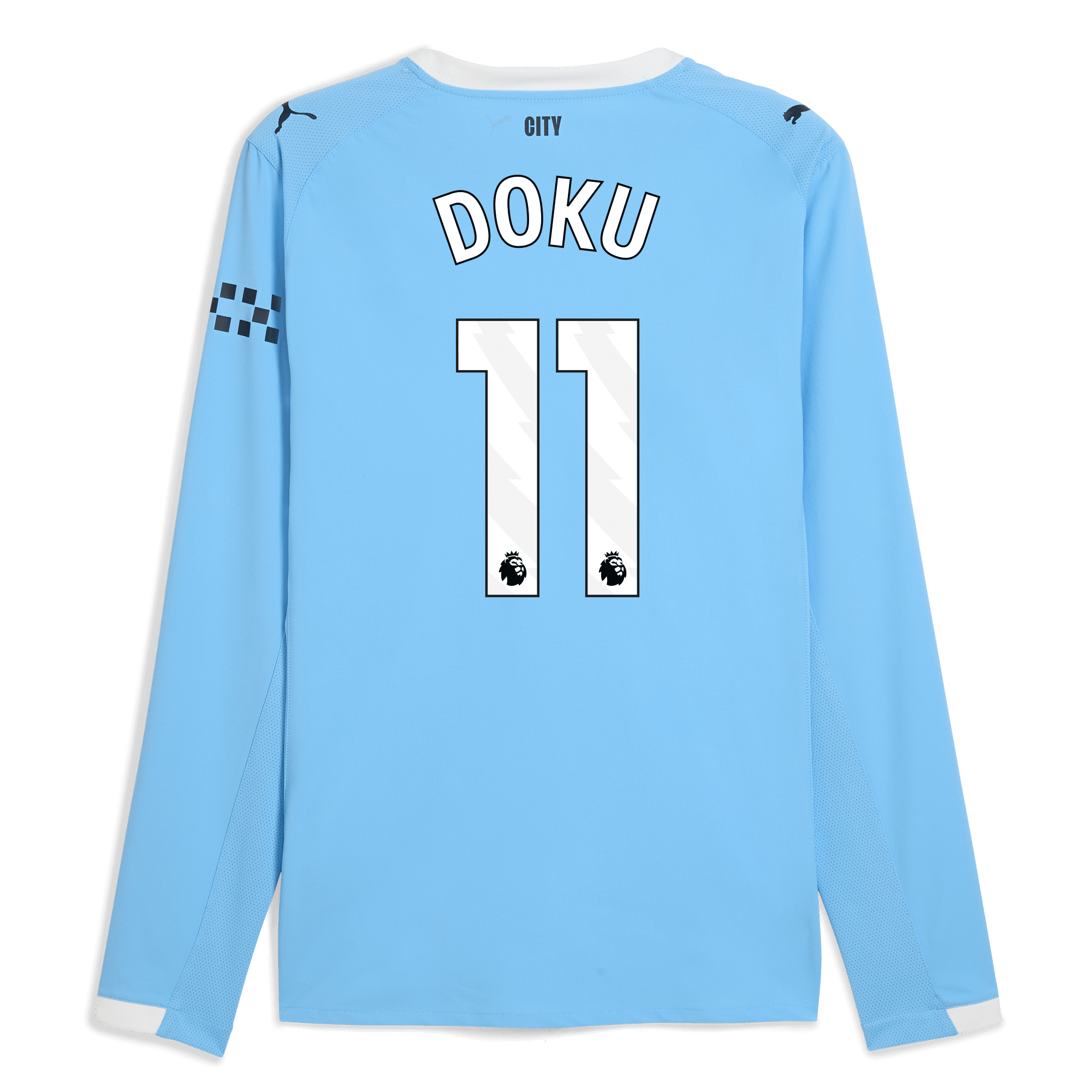 Manchester City manchester city home authentic jersey 202526 long sleeve with doku 11 printing Collection - ManchesterCitystore.com