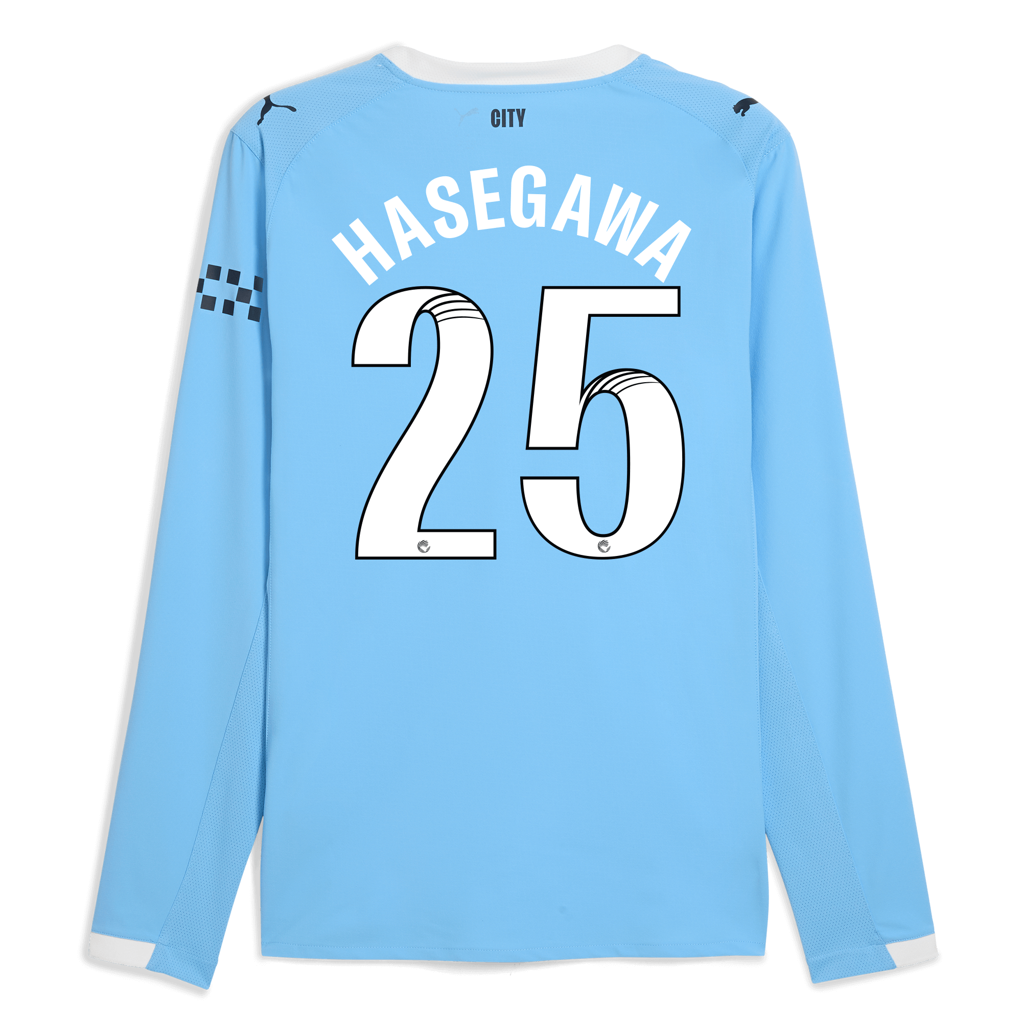 Manchester City manchester city home authentic jersey 202526 long sleeve with hasegawa 25 printing Collection - ManchesterCitystore.com