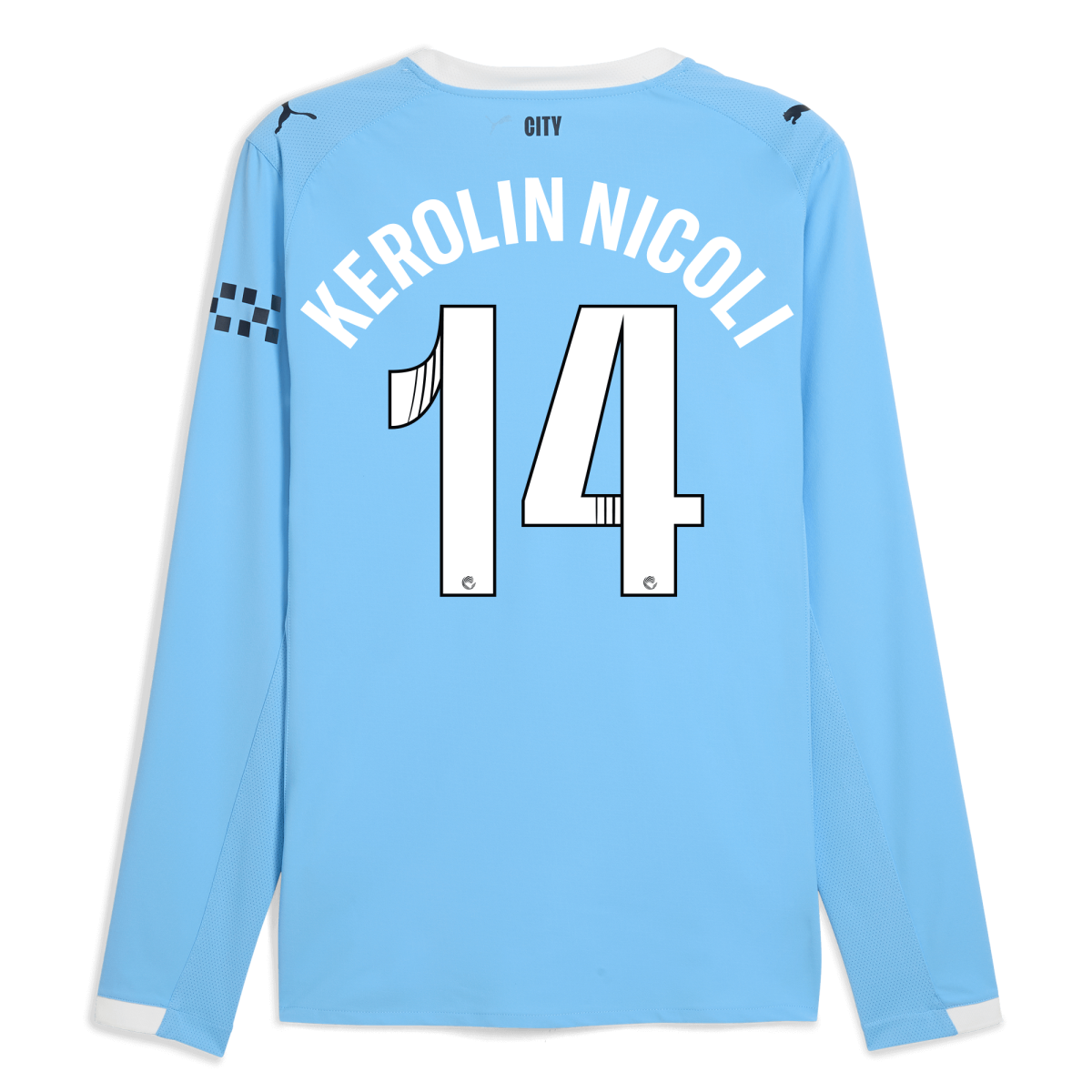 Manchester City manchester city home authentic jersey 202526 long sleeve with kerolin nicoli 14 printing Collection - ManchesterCitystore.com
