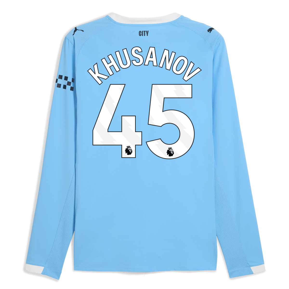 Manchester City manchester city home authentic jersey 202526 long sleeve with khusanov 45 printing Collection - ManchesterCitystore.com