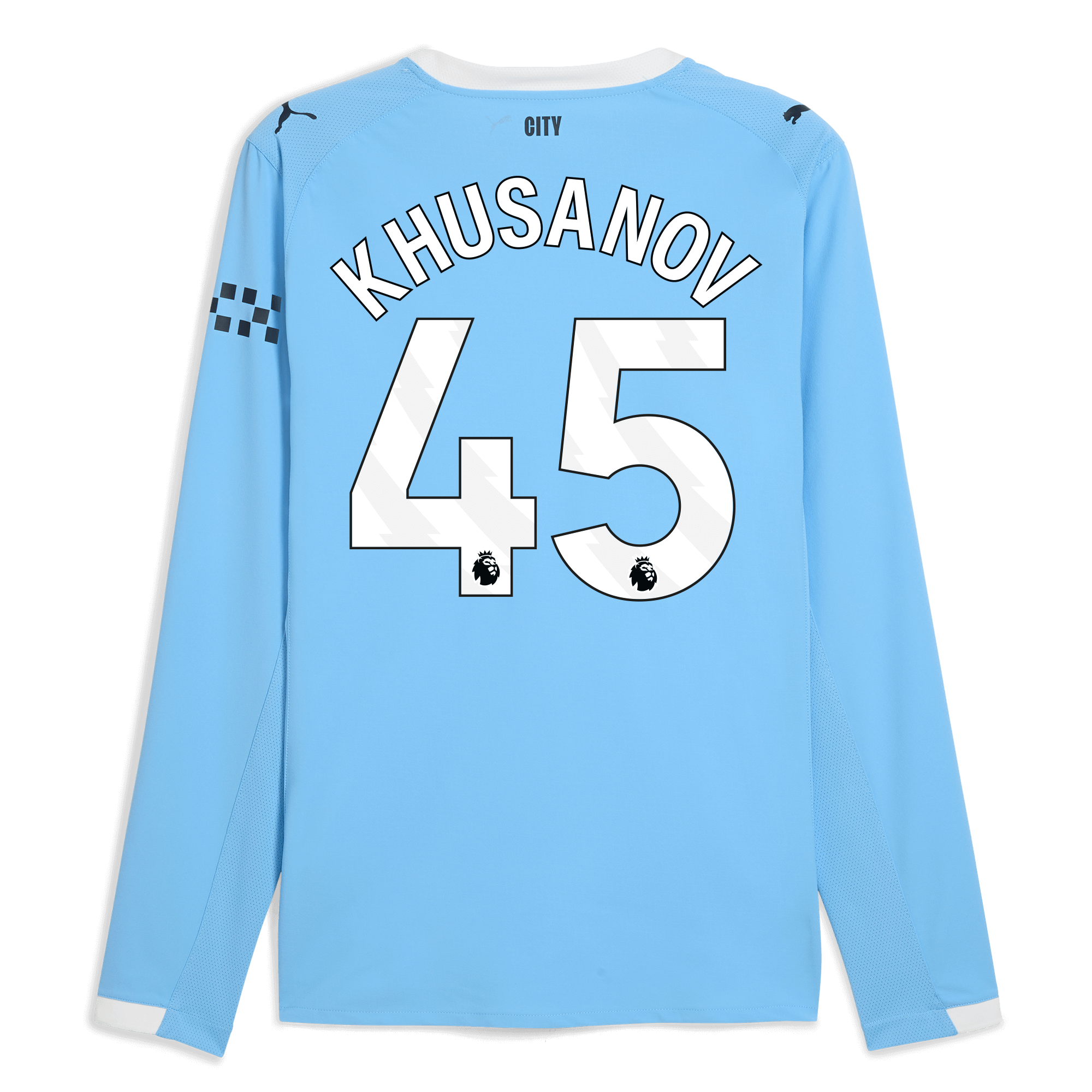 Manchester City manchester city home authentic jersey 202526 long sleeve with khusanov 45 printing Collection - ManchesterCitystore.com