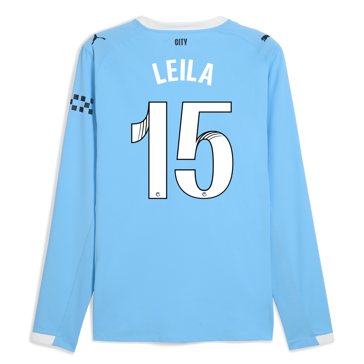Manchester City manchester city home authentic jersey 202526 long sleeve with leila 15 printing Collection - ManchesterCitystore.com
