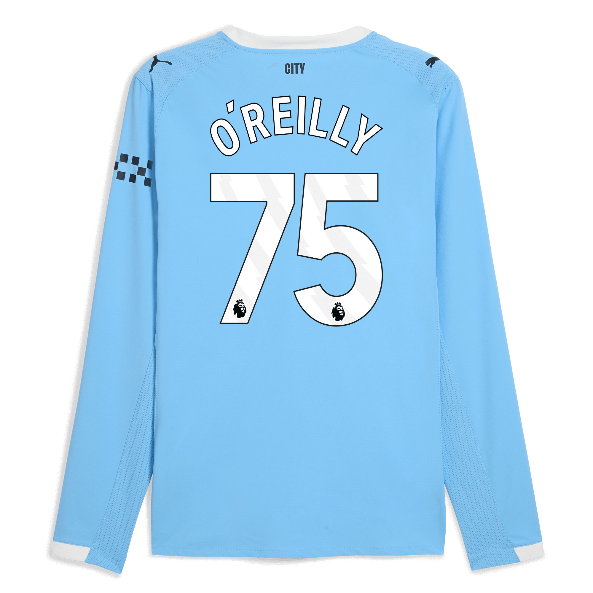 Manchester City manchester city home authentic jersey 202526 long sleeve with oreilly 75 printing Collection - ManchesterCitystore.com