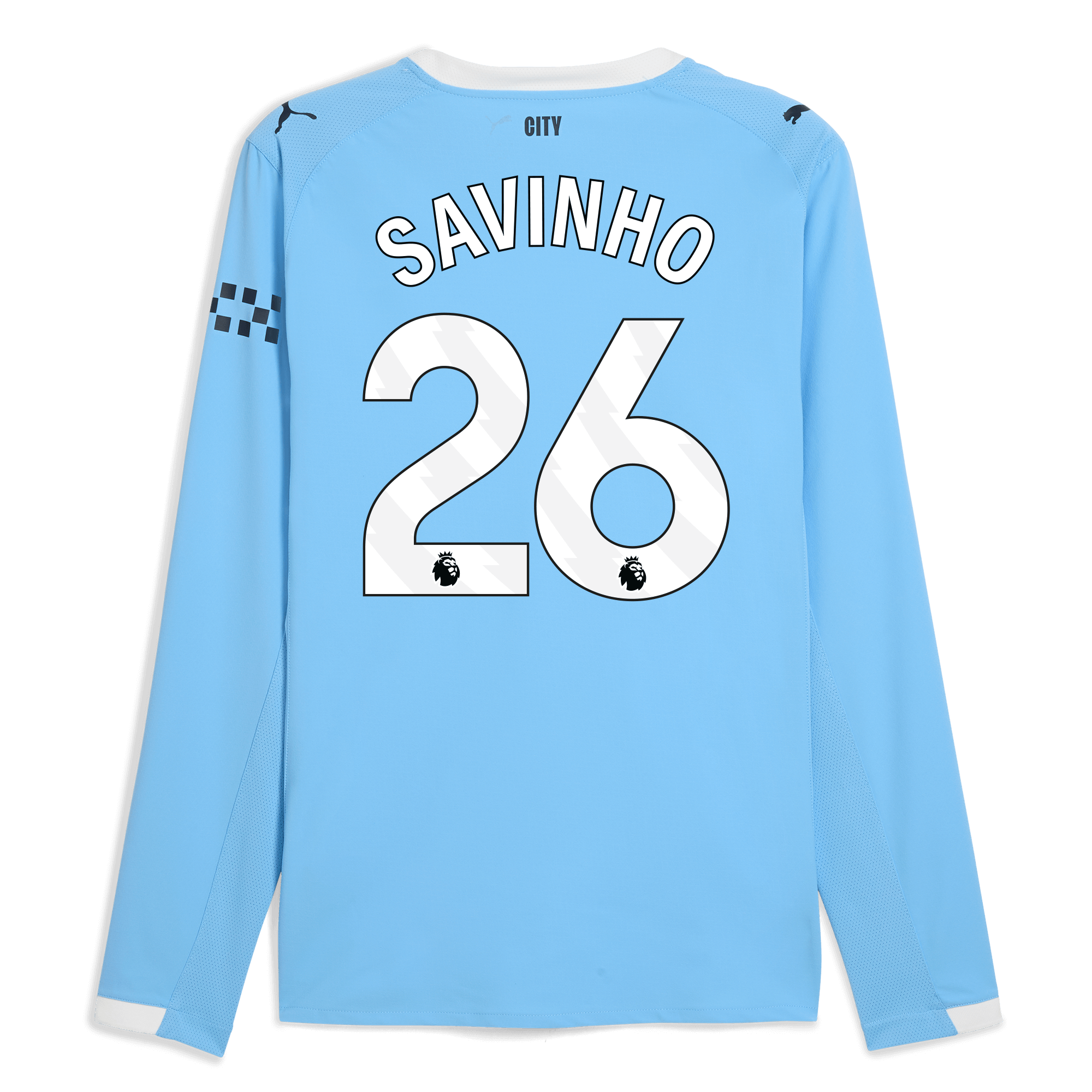 Manchester City manchester city home authentic jersey 202526 long sleeve with savinho 26 printing Collection - ManchesterCitystore.com