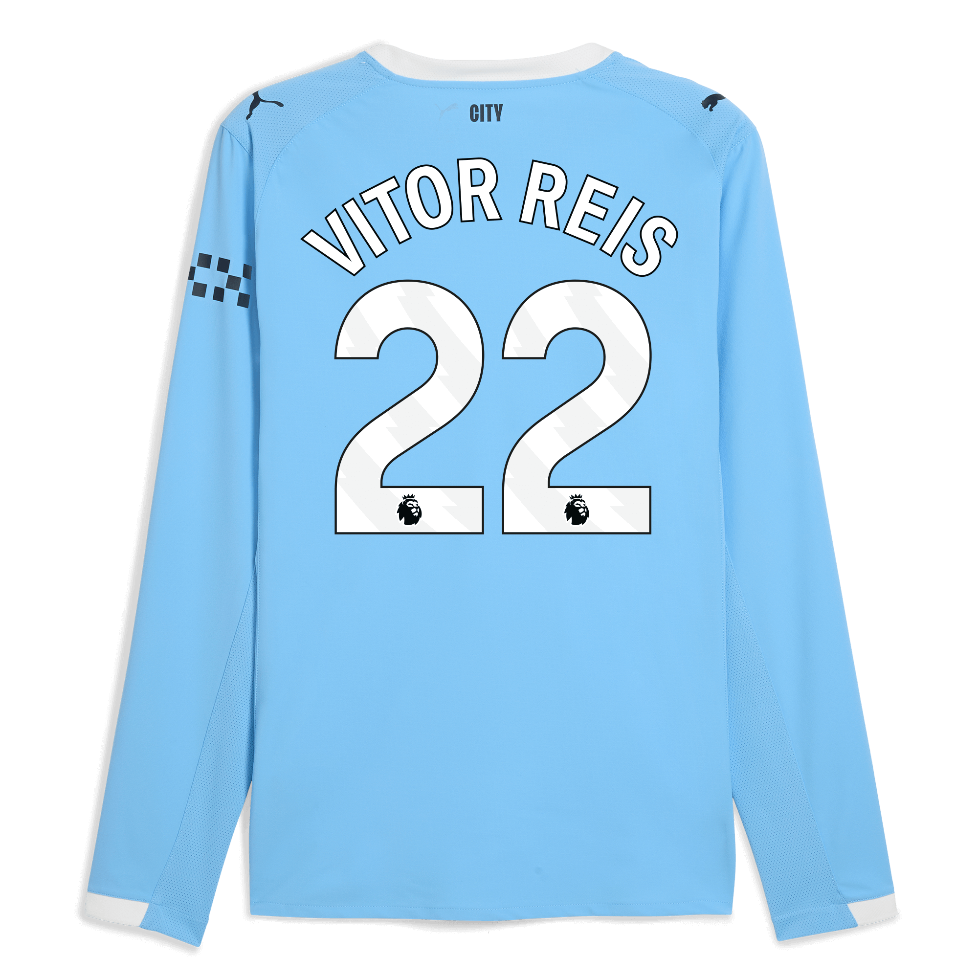 Manchester City manchester city home authentic jersey 202526 long sleeve with vitor reis 22 printing Collection - ManchesterCitystore.com