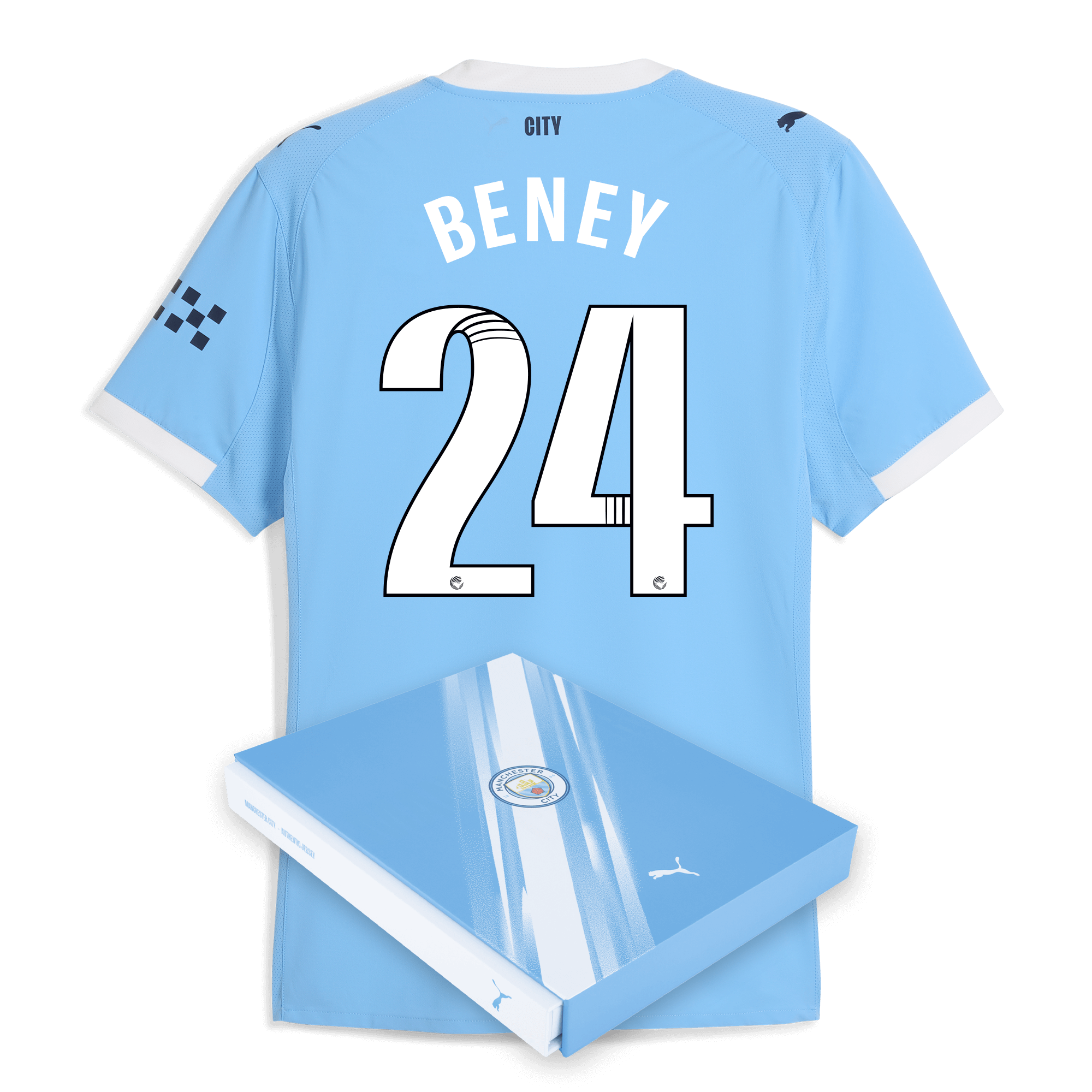 Manchester City manchester city home authentic jersey 202526 with beney 24 printing in gift box Collection - ManchesterCitystore.com