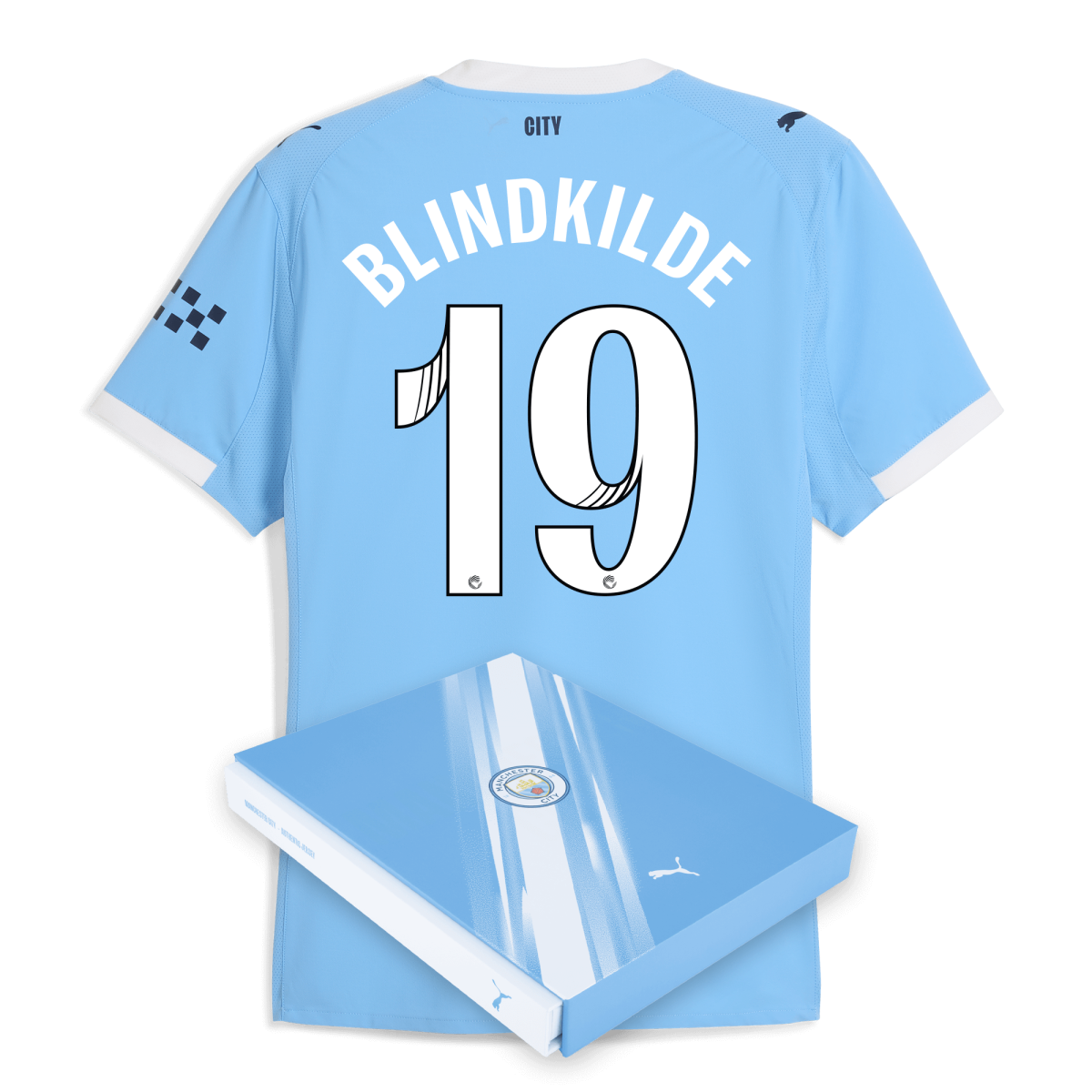 Manchester City manchester city home authentic jersey 202526 with blindkilde 19 printing in gift box Collection - ManchesterCitystore.com