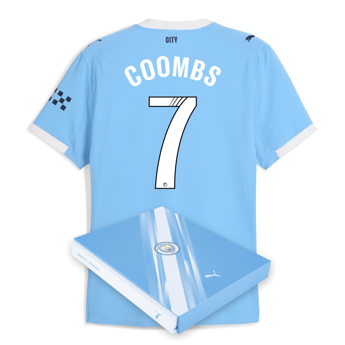 Manchester City manchester city home authentic jersey 202526 with coombs 7 printing in gift box Collection - ManchesterCitystore.com