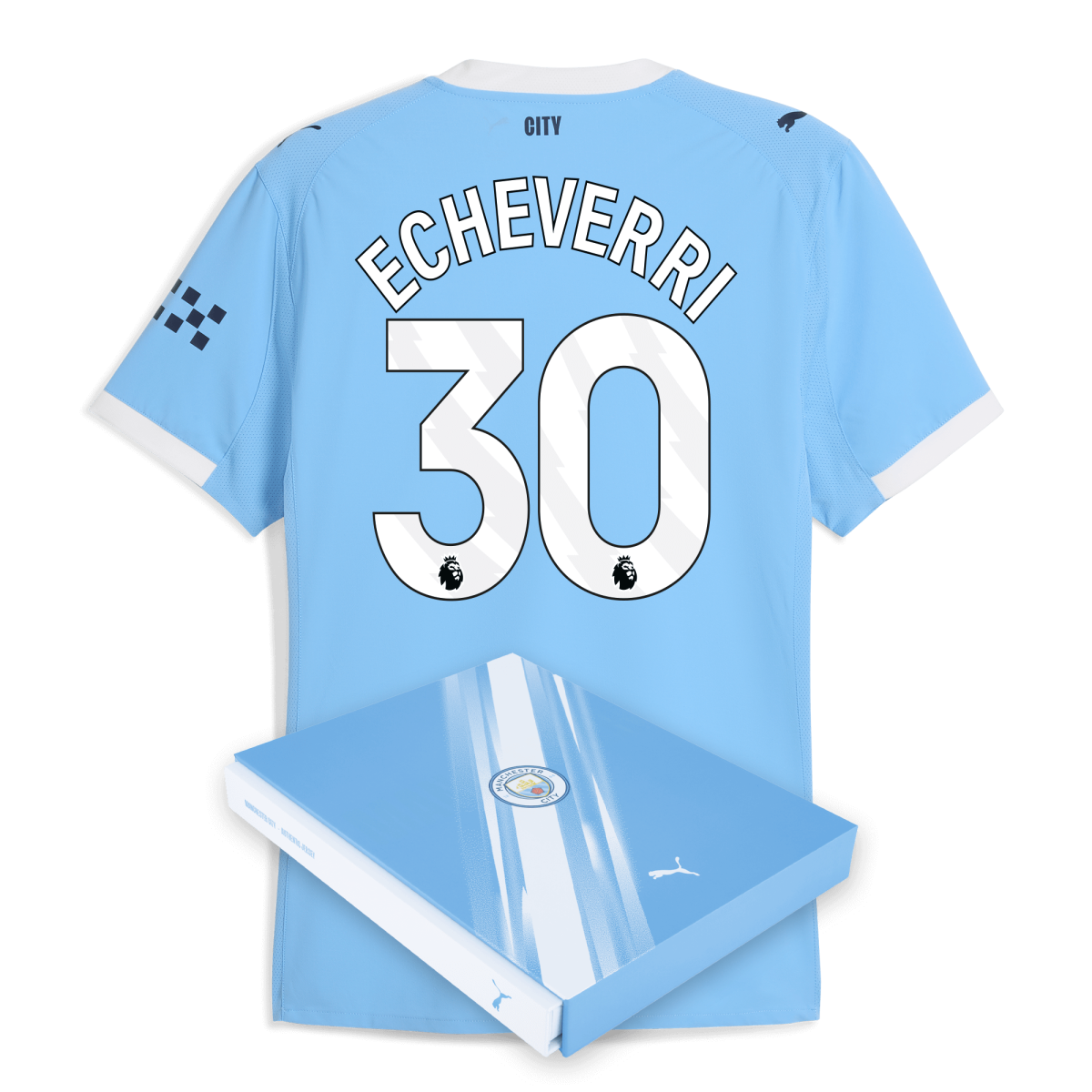 Manchester City manchester city home authentic jersey 202526 with echeverri 30 printing in gift box Collection - ManchesterCitystore.com