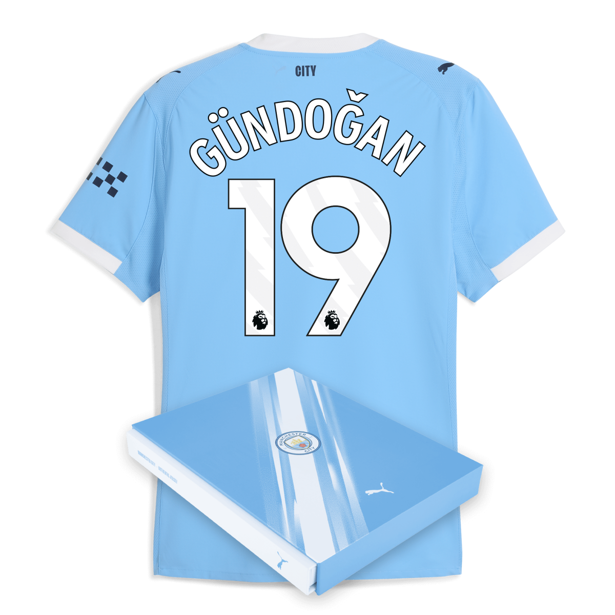 Manchester City manchester city home authentic jersey 202526 with gundogan 19 printing in gift box Collection - ManchesterCitystore.com
