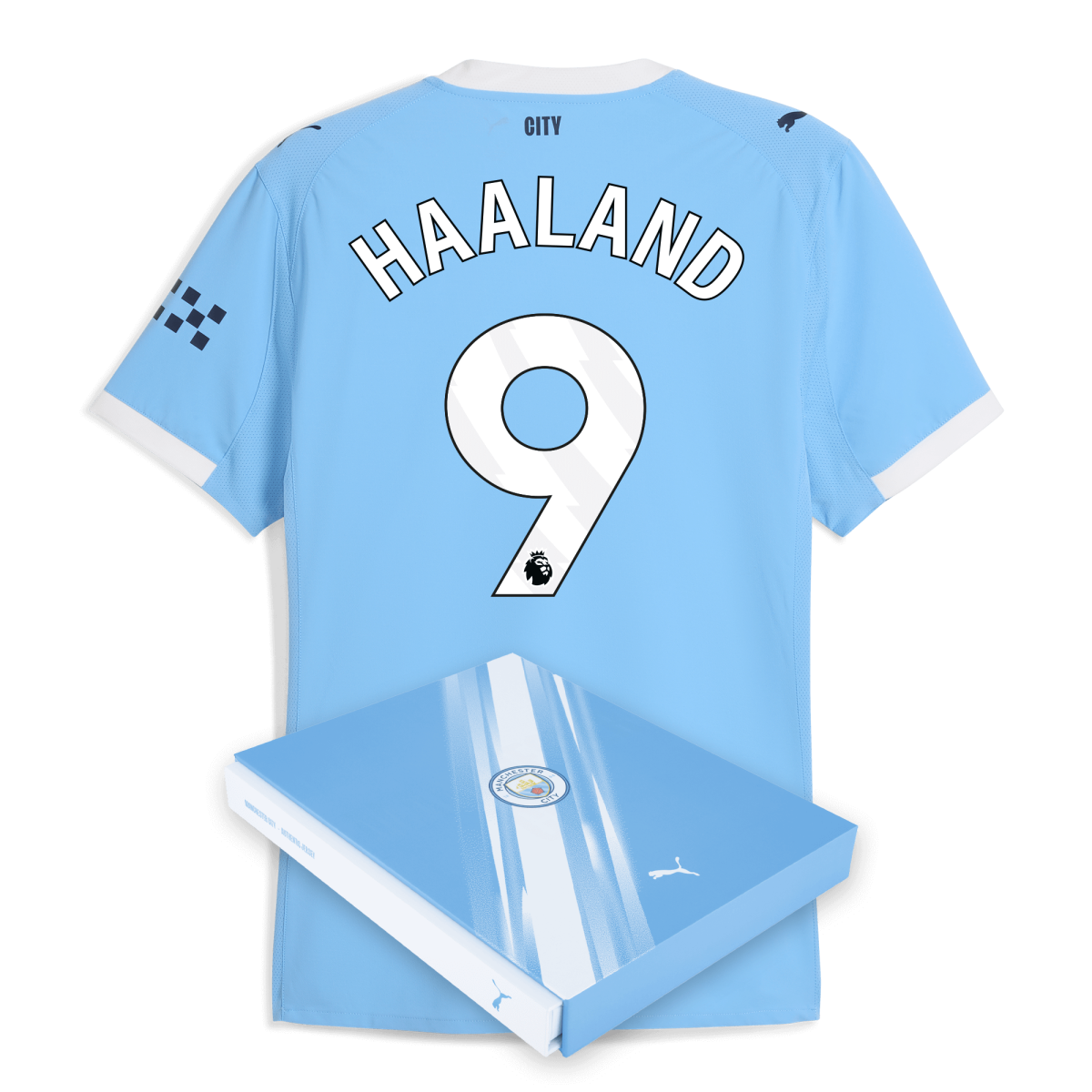 Manchester City manchester city home authentic jersey 202526 with haaland 9 printing in gift box Collection - ManchesterCitystore.com
