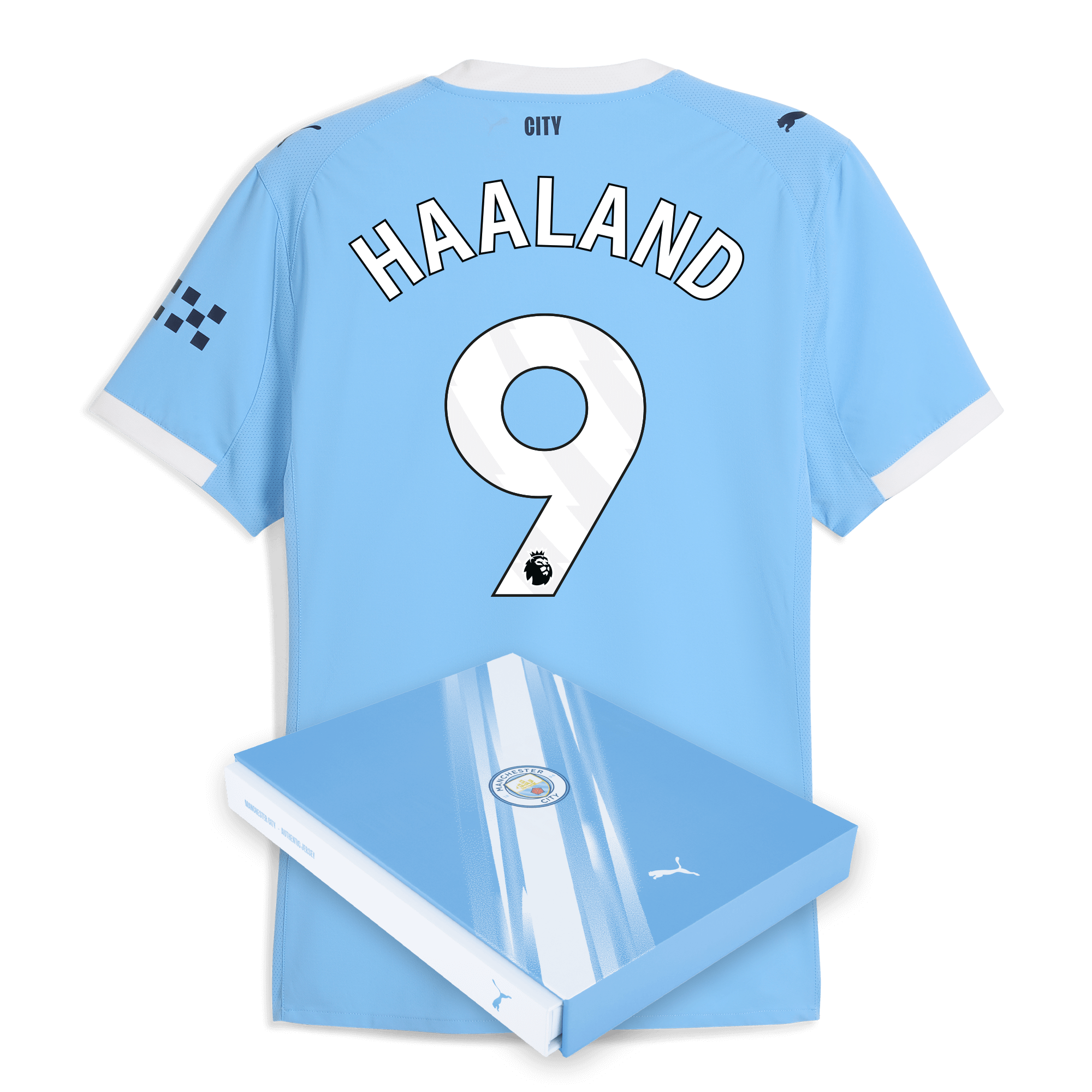 Manchester City manchester city home authentic jersey 202526 with haaland 9 printing in gift box Collection - ManchesterCitystore.com