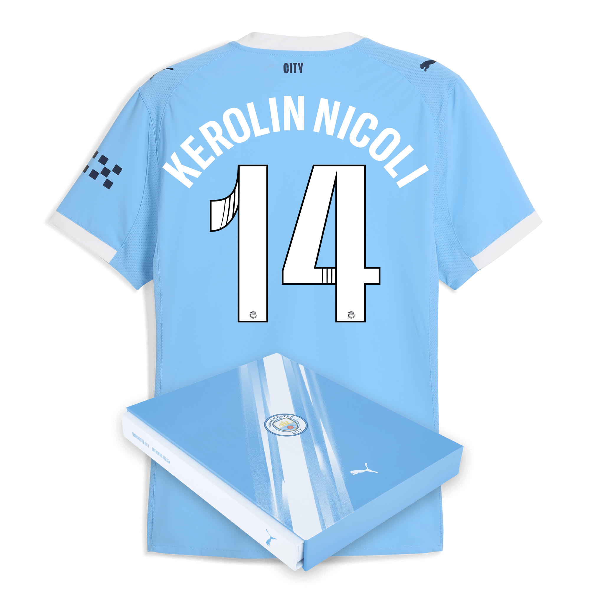 Manchester City manchester city home authentic jersey 202526 with kerolin nicoli 14 printing in gift box Collection - ManchesterCitystore.com