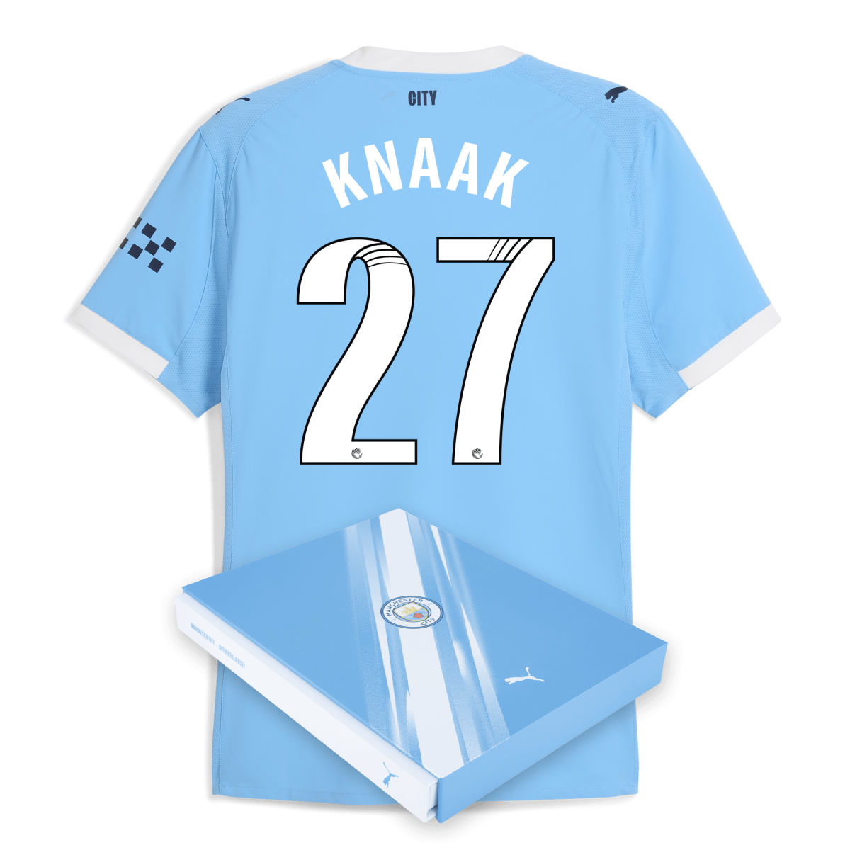 Manchester City manchester city home authentic jersey 202526 with knaak 27 printing in gift box Collection - ManchesterCitystore.com