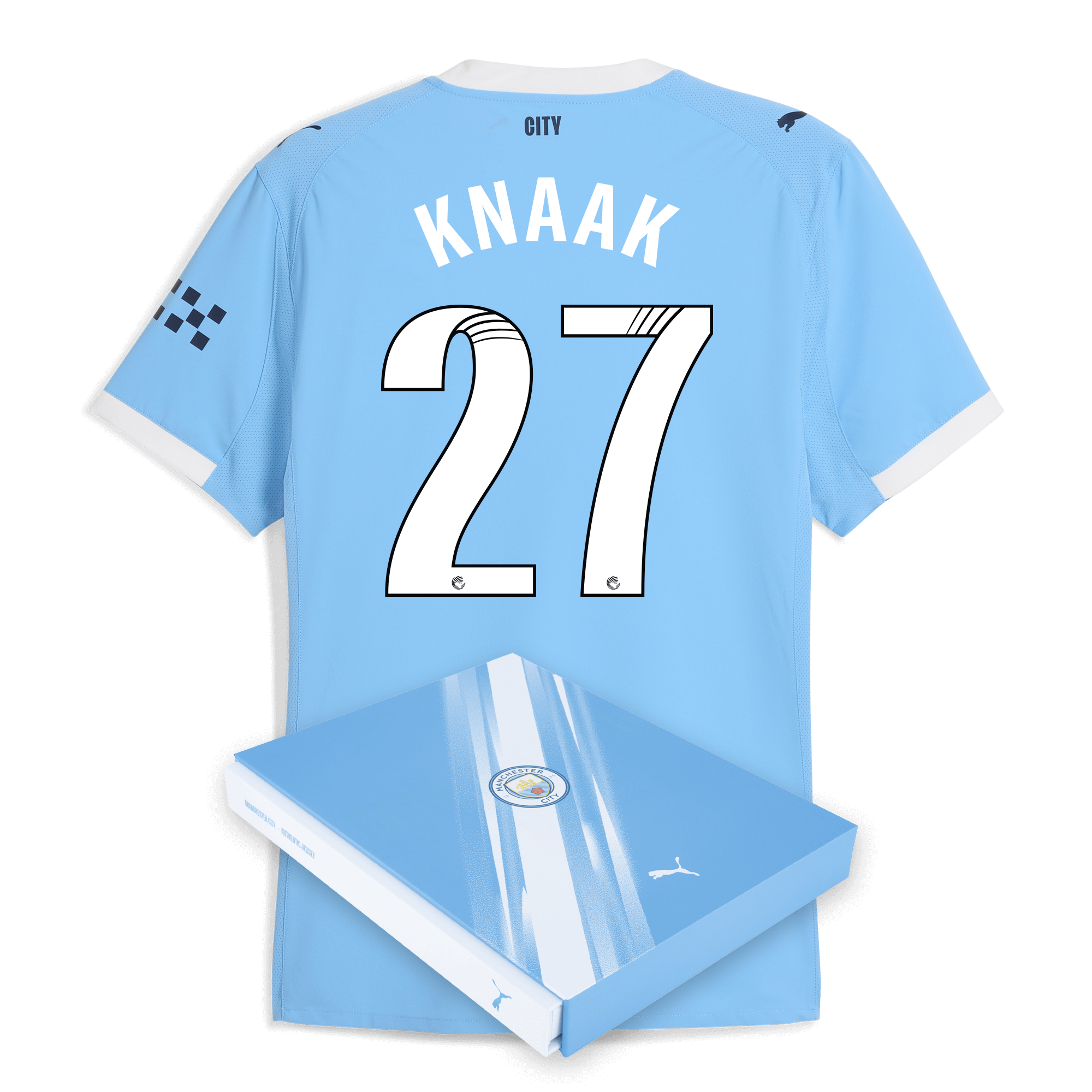 Manchester City manchester city home authentic jersey 202526 with knaak 27 printing in gift box Collection - ManchesterCitystore.com