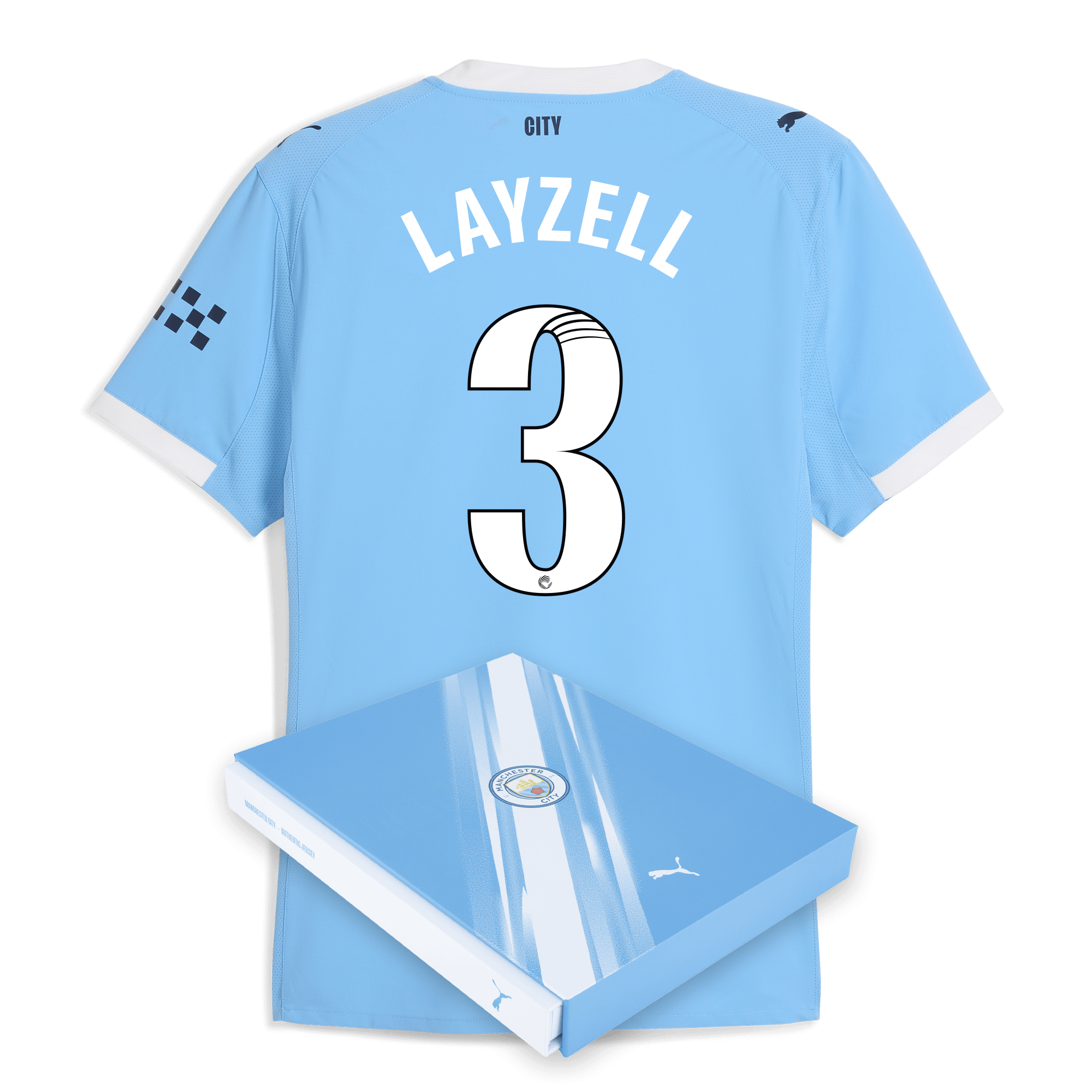Manchester City manchester city home authentic jersey 202526 with layzell 3 printing in gift box Collection - ManchesterCitystore.com
