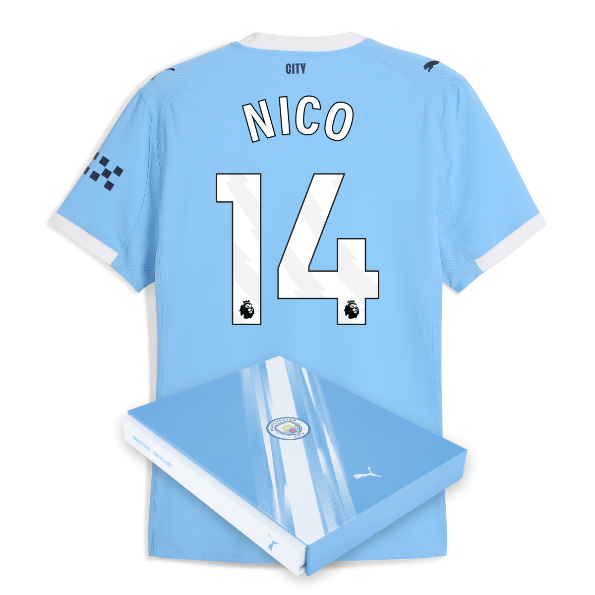 Manchester City manchester city home authentic jersey 202526 with nico 14 printing in gift box Collection - ManchesterCitystore.com